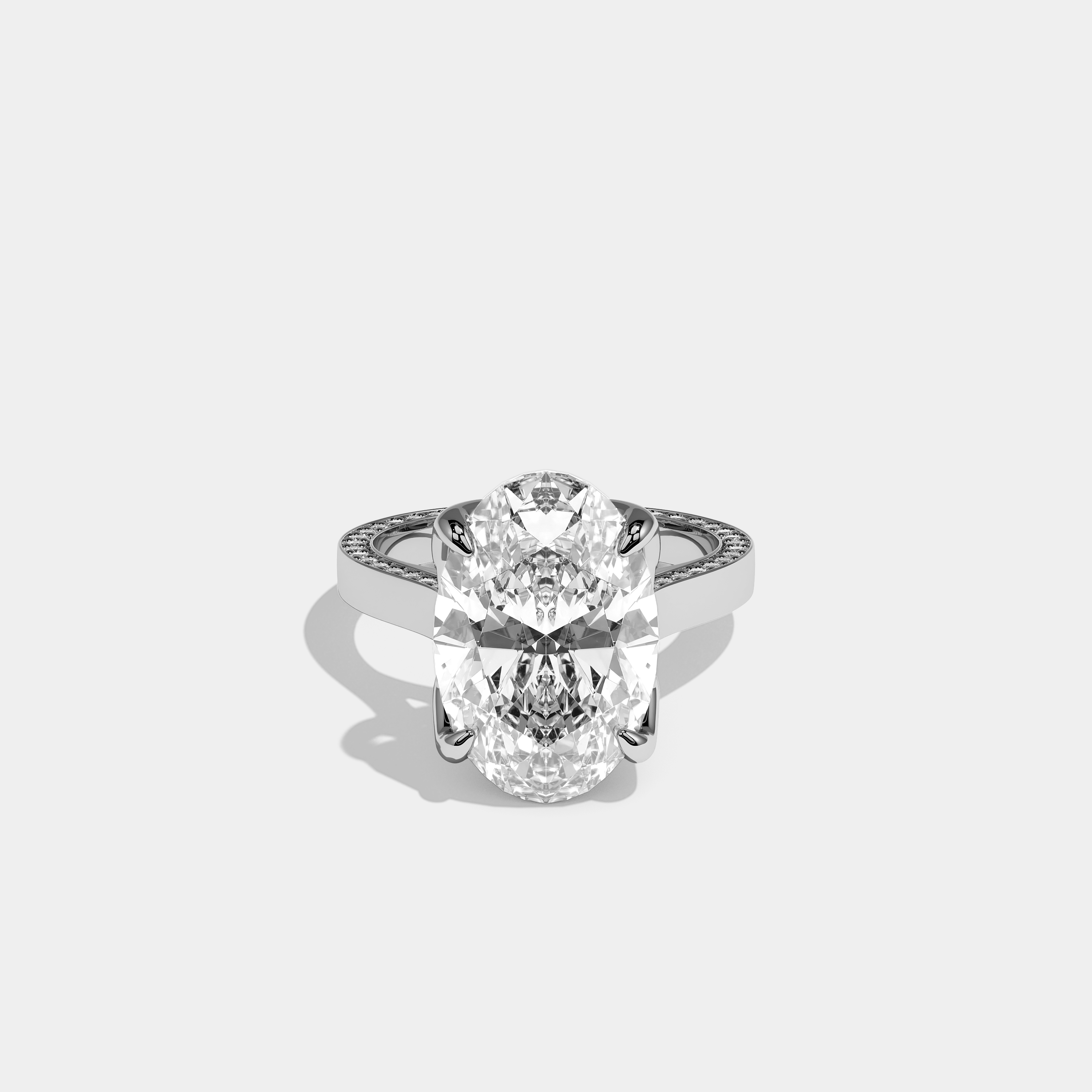 Shira Diamond Oval Halo Engagement Ring 18K White Gold 11.00ct