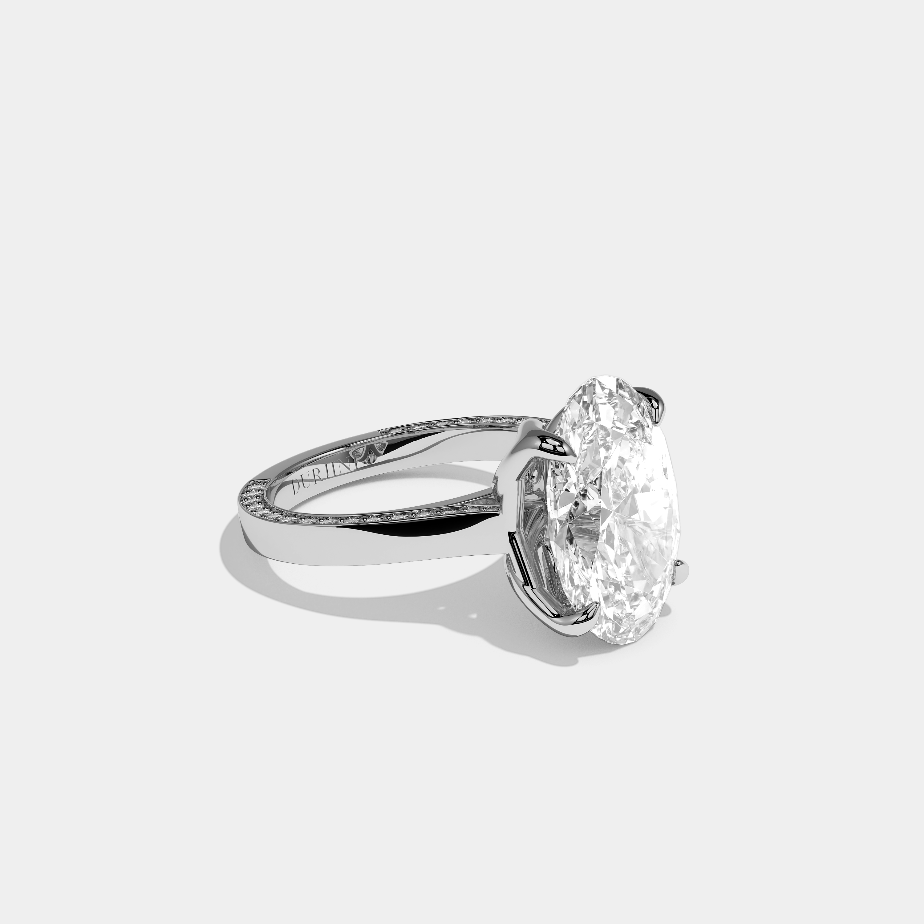 Shira Diamond Oval Halo Engagement Ring 18K White Gold 11.00ct