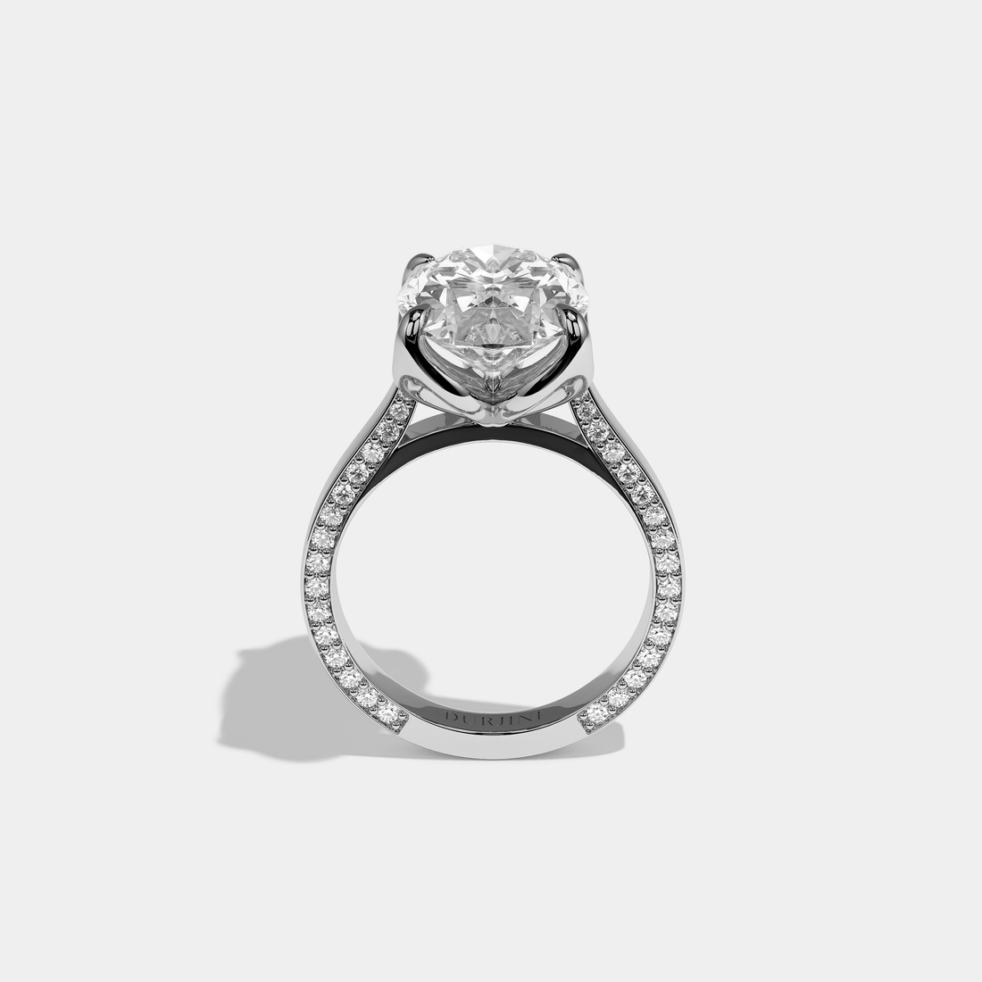 Shira Diamond Oval Halo Engagement Ring 18K White Gold 11.00ct