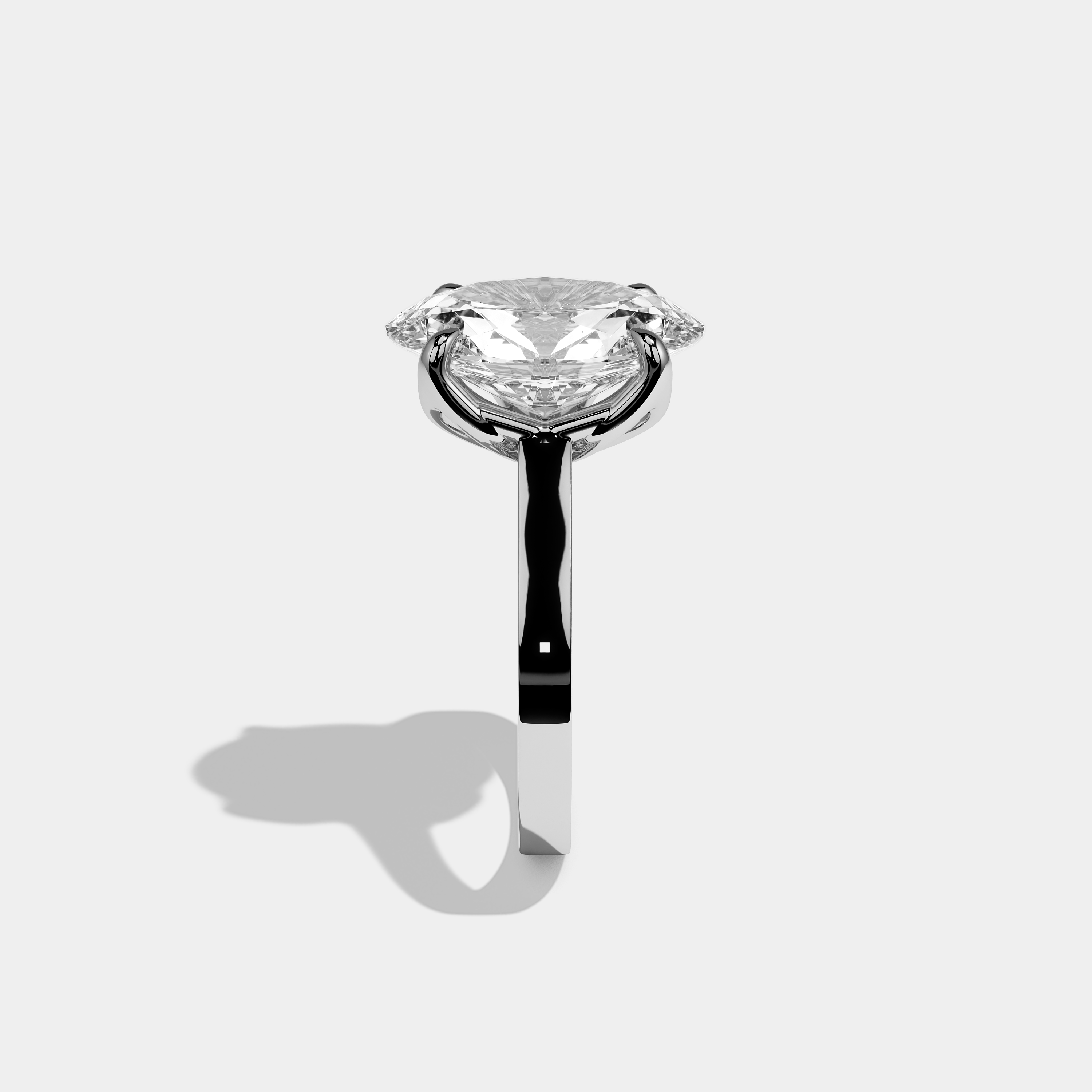 Shira Diamond Oval Halo Engagement Ring 18K White Gold 11.00ct