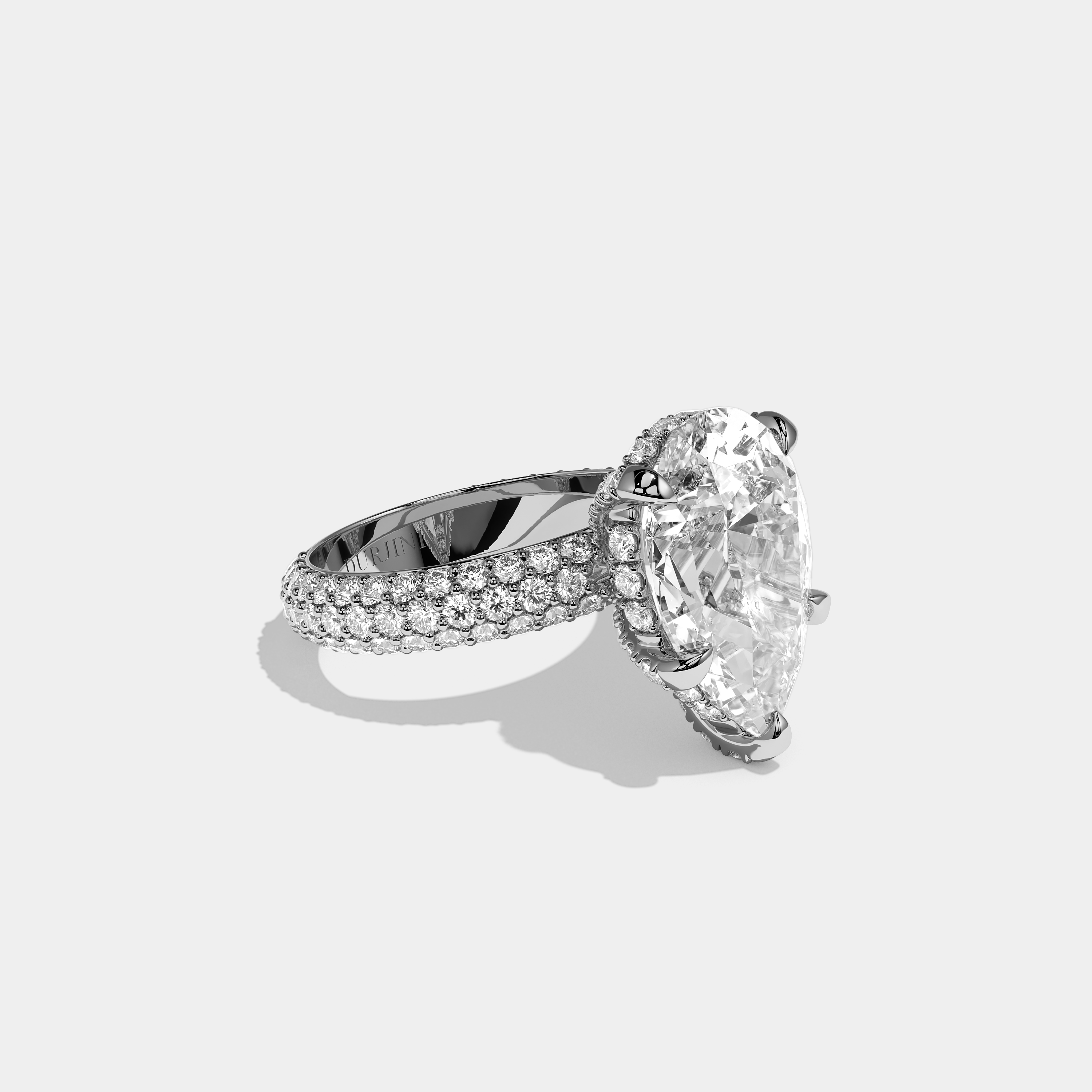 Shira Diamond Pear Halo Engagement Ring 18K White Gold 12.00ct