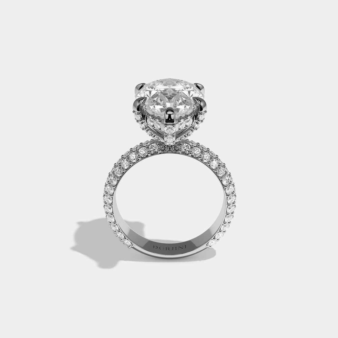 Shira Diamond Pear Halo Engagement Ring 18K White Gold 12.00ct
