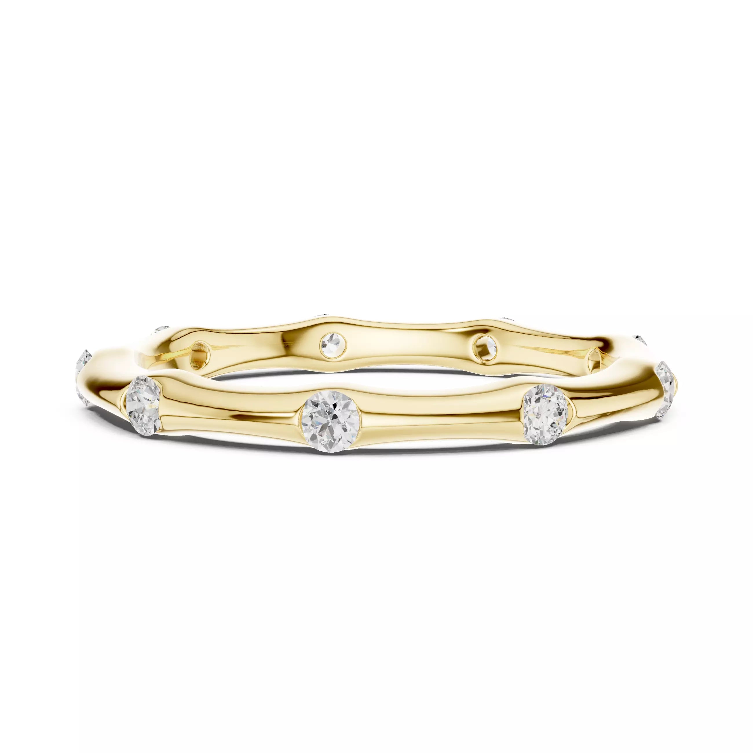 2mm Round Cut Diamond Stackable Wedding Band