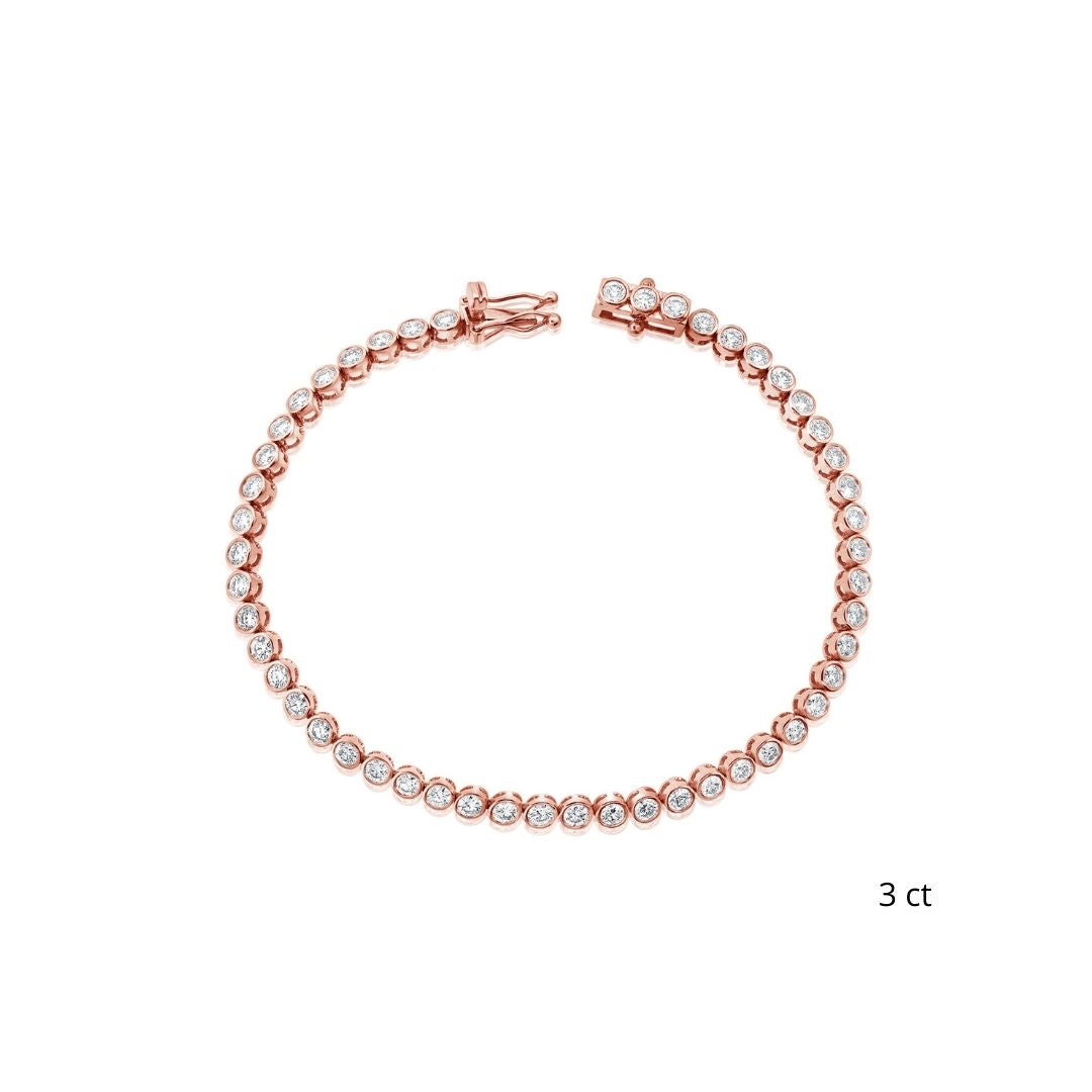 Bezel Set d Tennis Bracelet