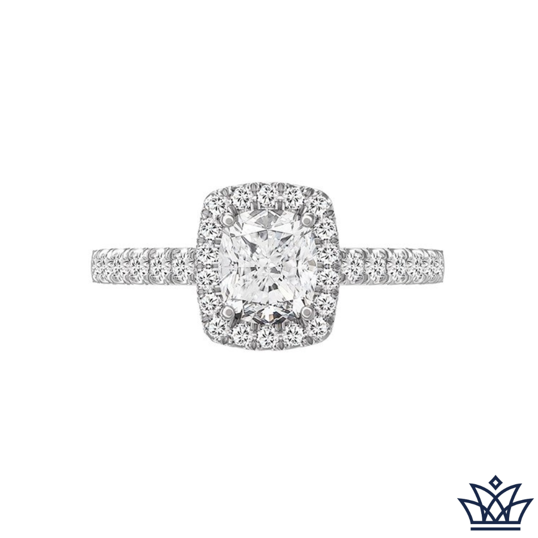 Classic Cushion Cut Halo Engagement Ring