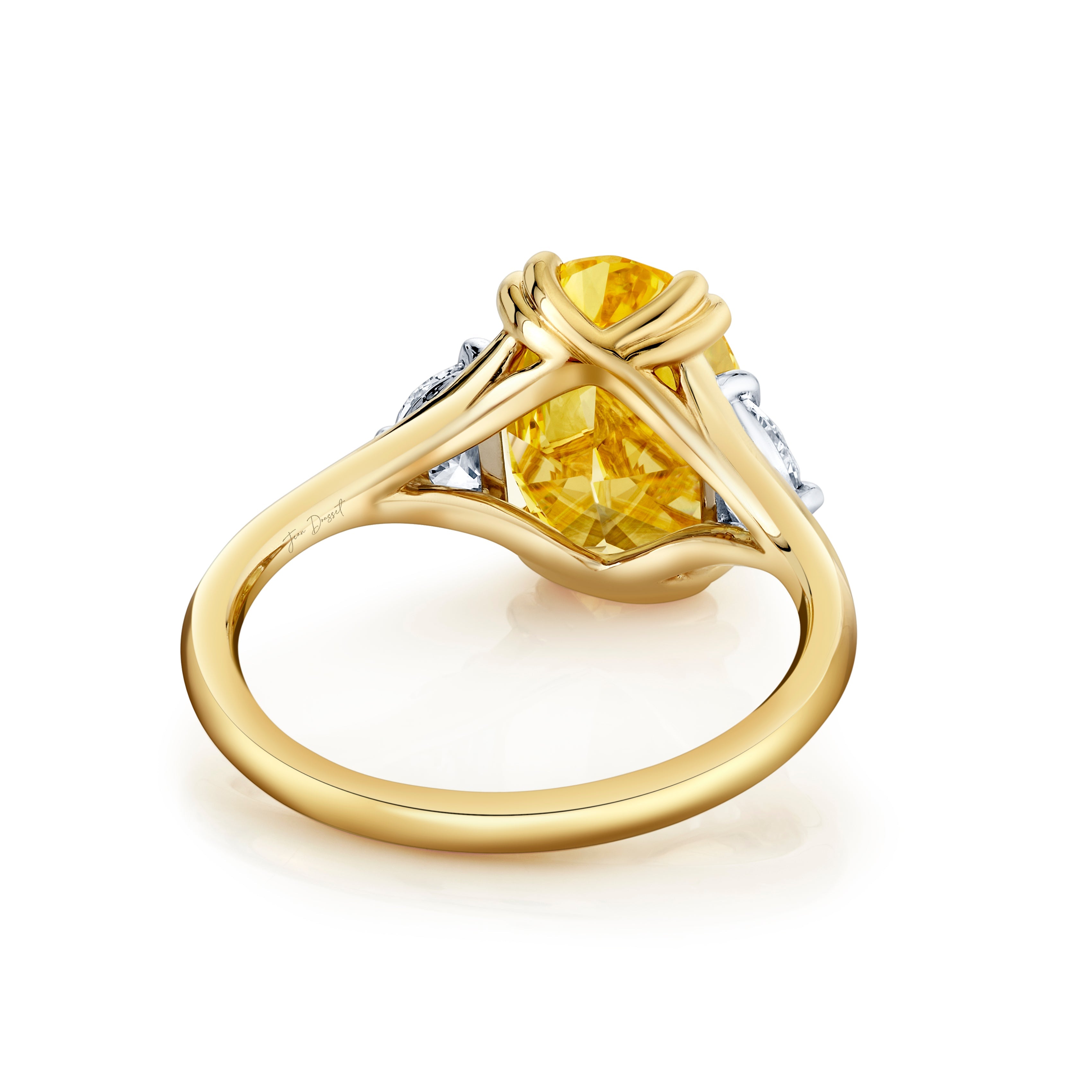 Jane Oval Yellow Diamond Three Stone Engagement Ring