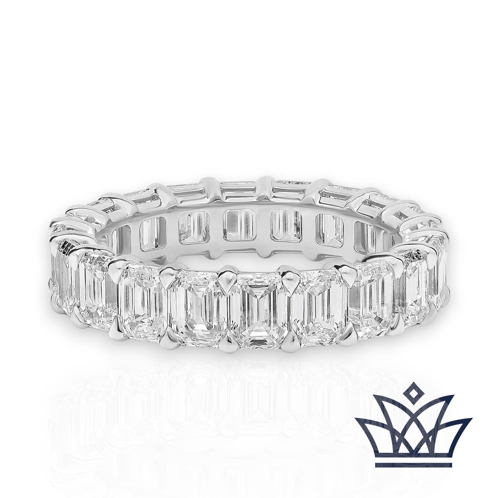 5CT Emerald Cut full eternity on 14k white gold