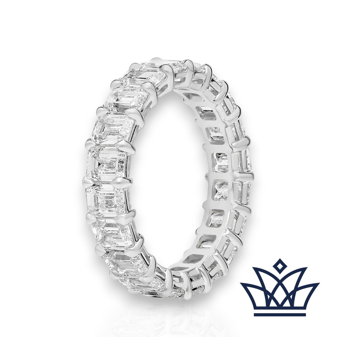 5CT Emerald Cut full eternity on 14k white gold