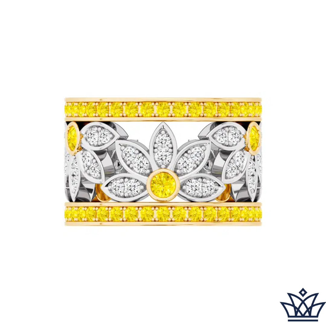 Yellow Diamond Flower Dress Band