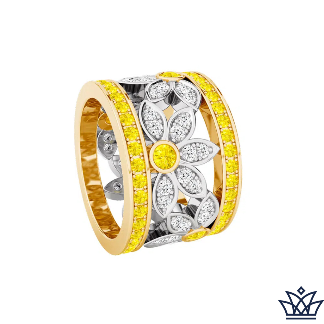 Yellow Diamond Flower Dress Band