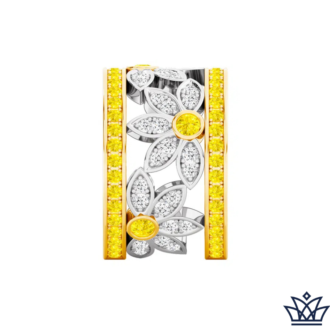Yellow Diamond Flower Dress Band