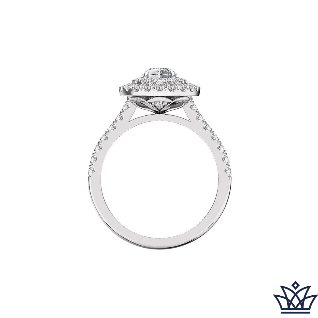 Double Halo Pear Shaped Engagement Ring
