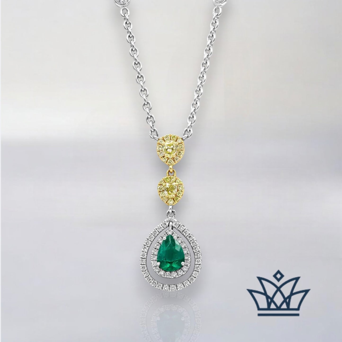 Teressa's Yellow Diamond and Emerald Pendant