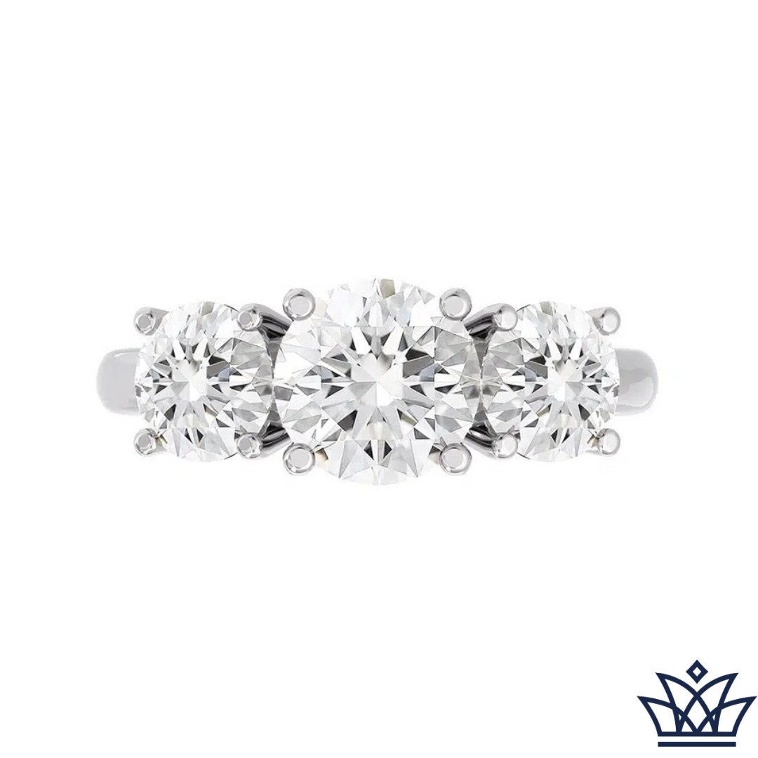 Classic Three Stone Round Brilliant Diamond Ring