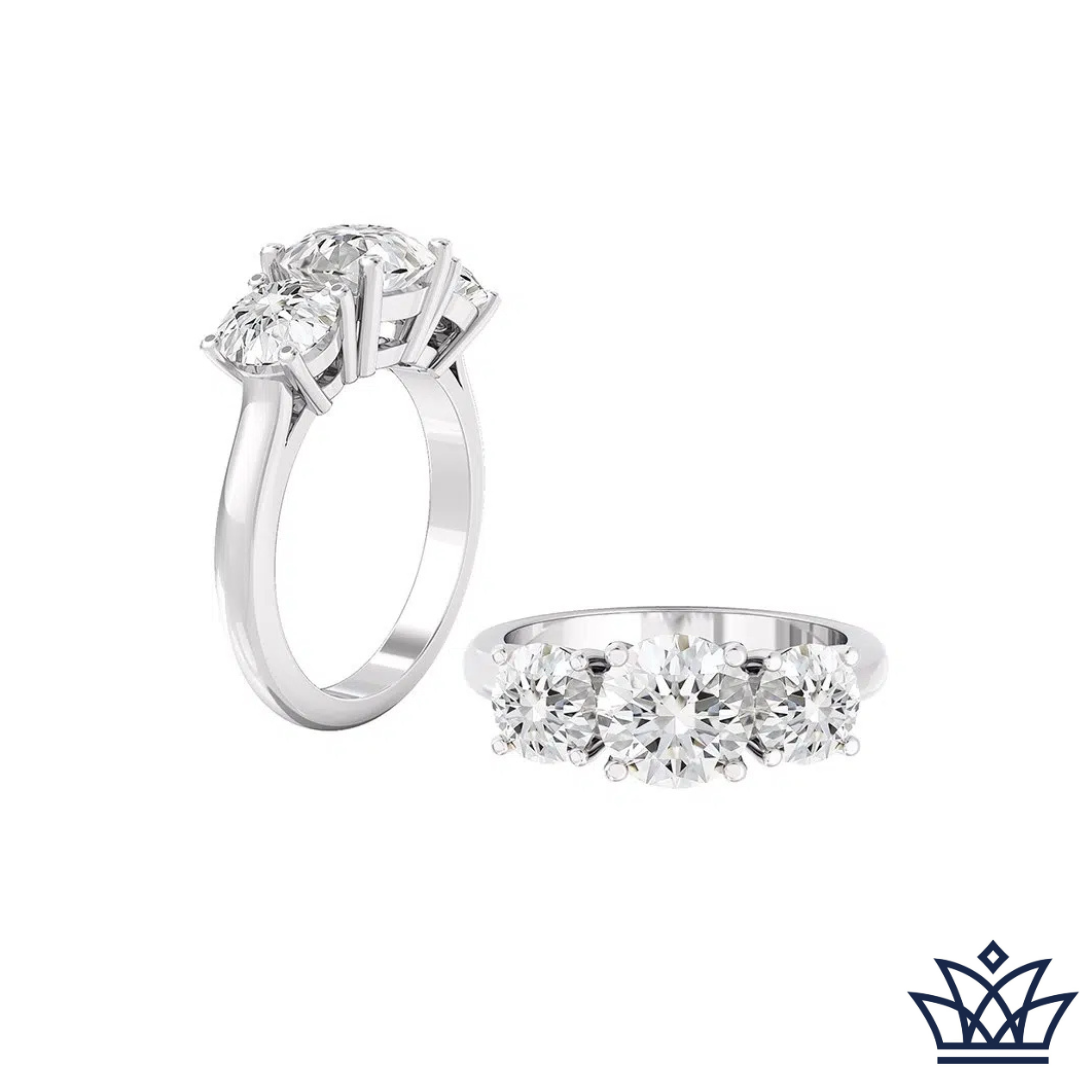 Classic Three Stone Round Brilliant Diamond Ring