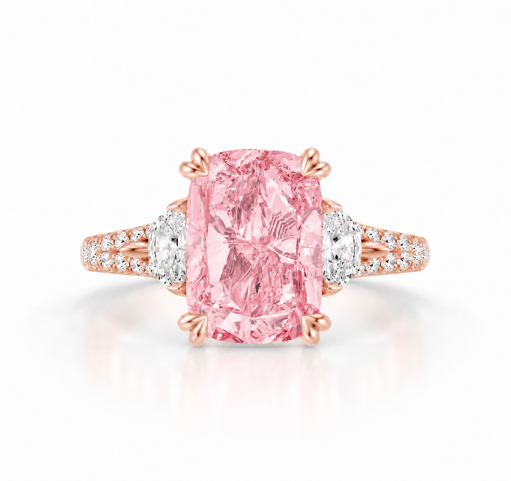 Rosa Pavé three stone