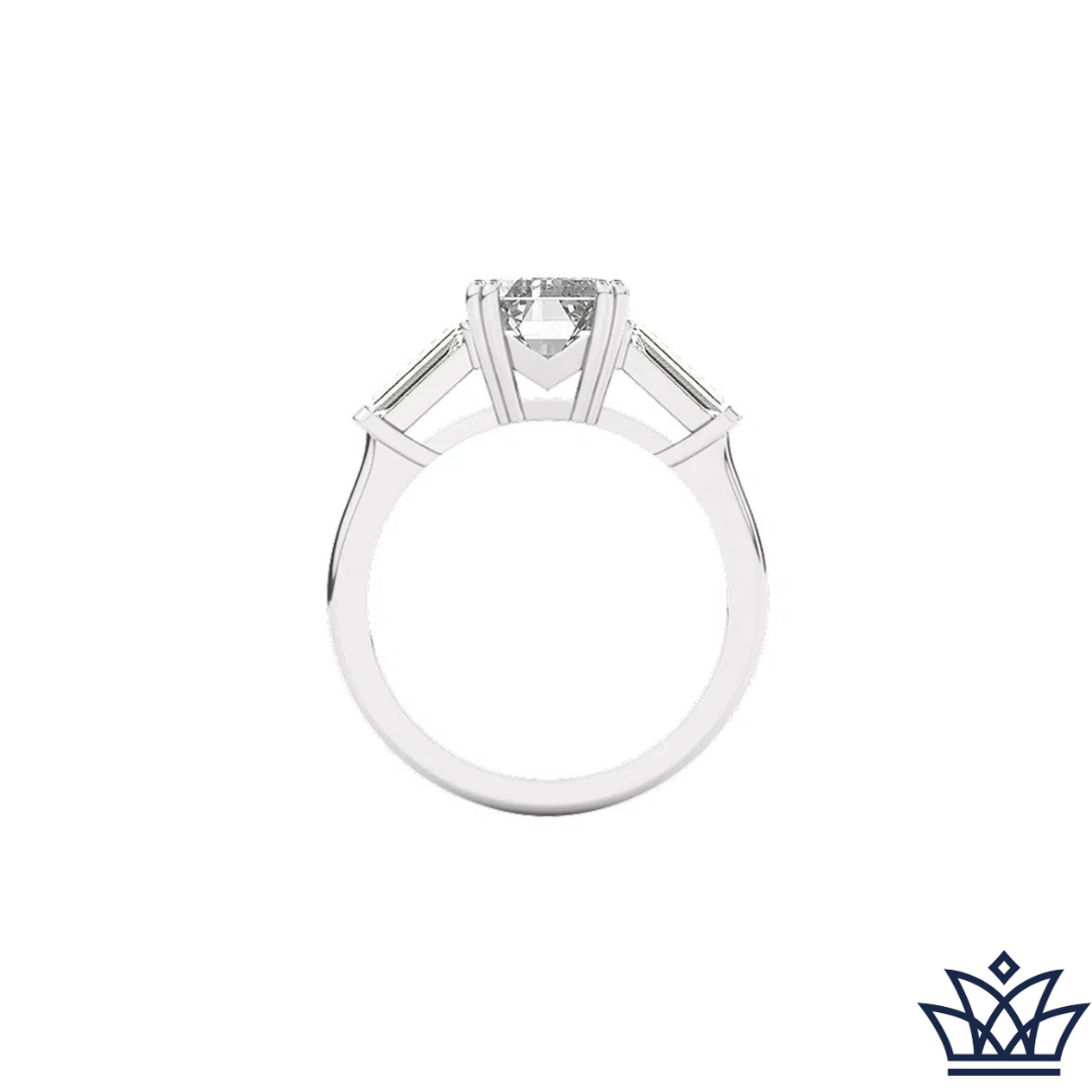 Emerald Cut Diamond With Baguette Side Stones