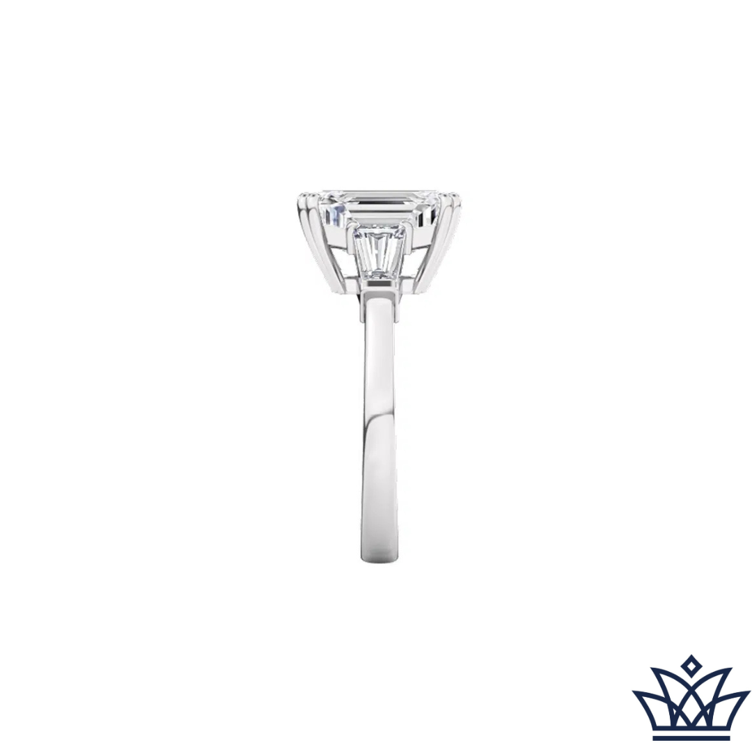Emerald Cut Diamond With Baguette Side Stones