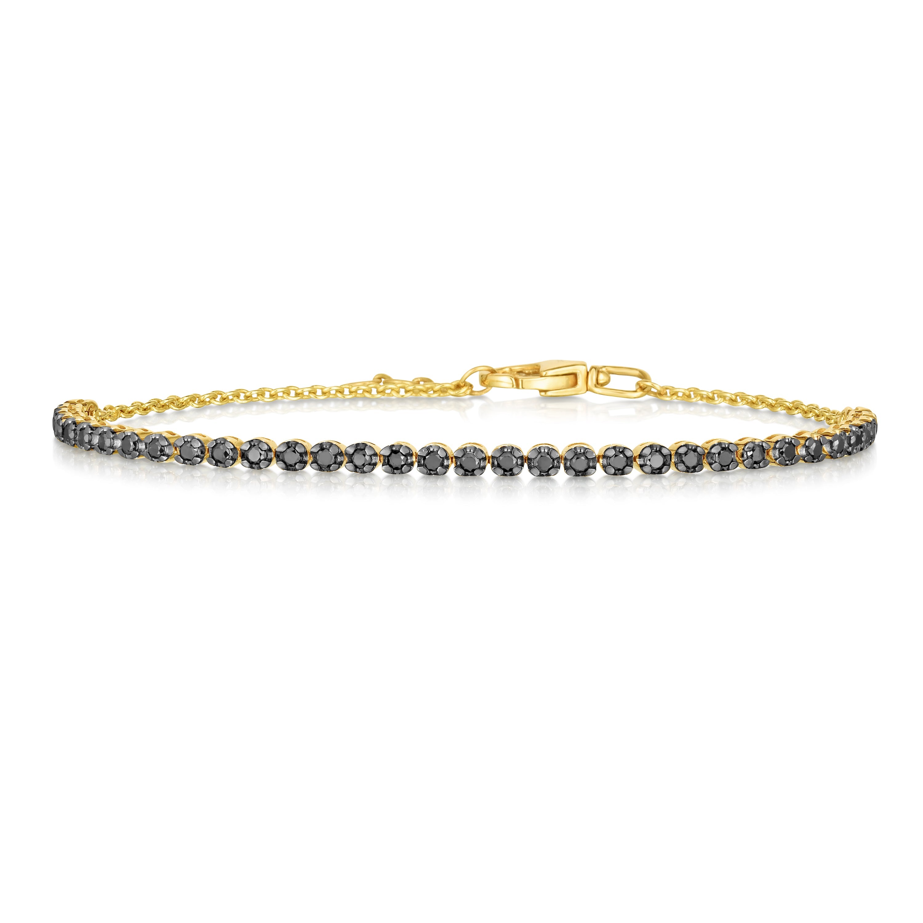 Mini Black Diamond Tennis Chain Bracelet