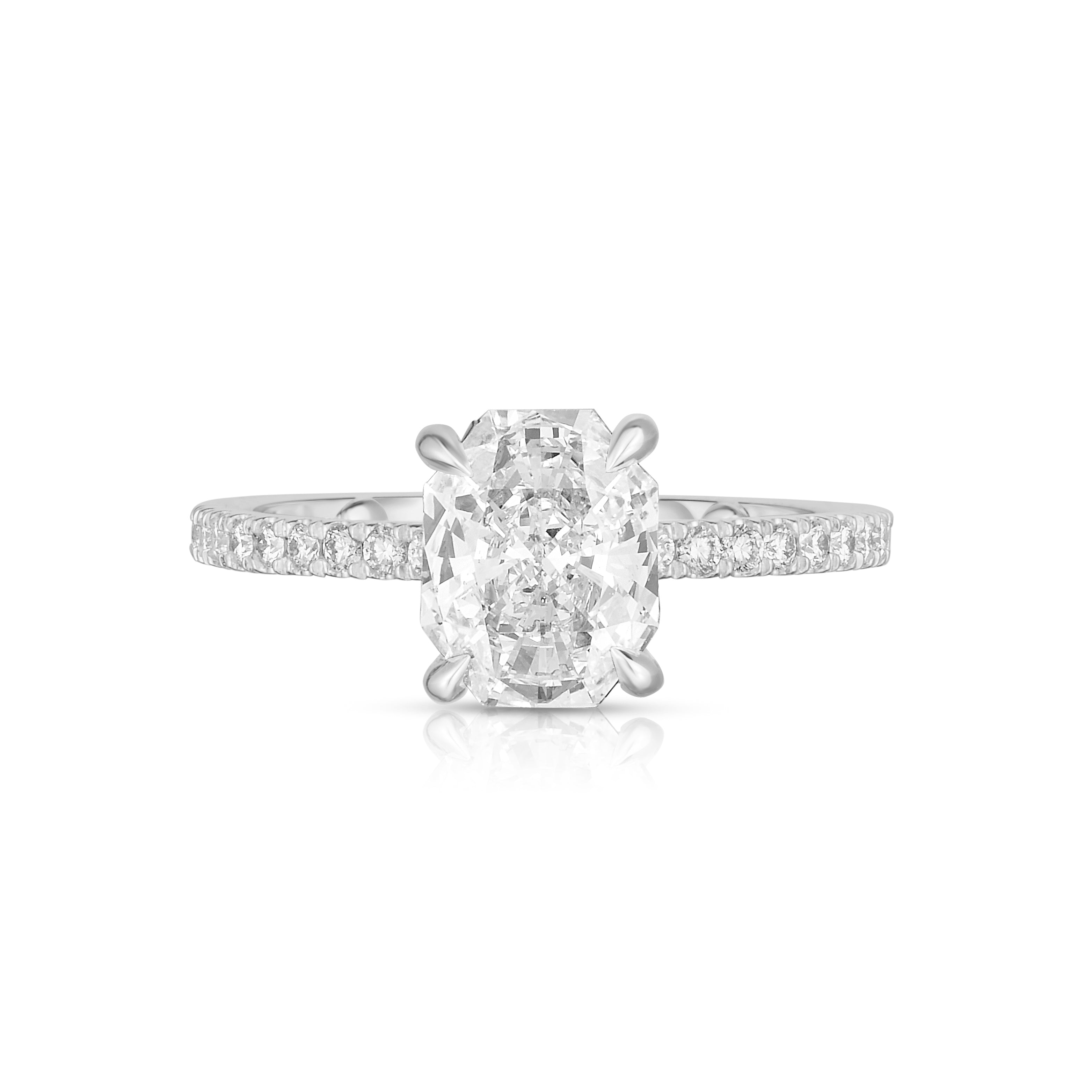 1.85 Carat Radiant Cut Diamond Engagement Ring