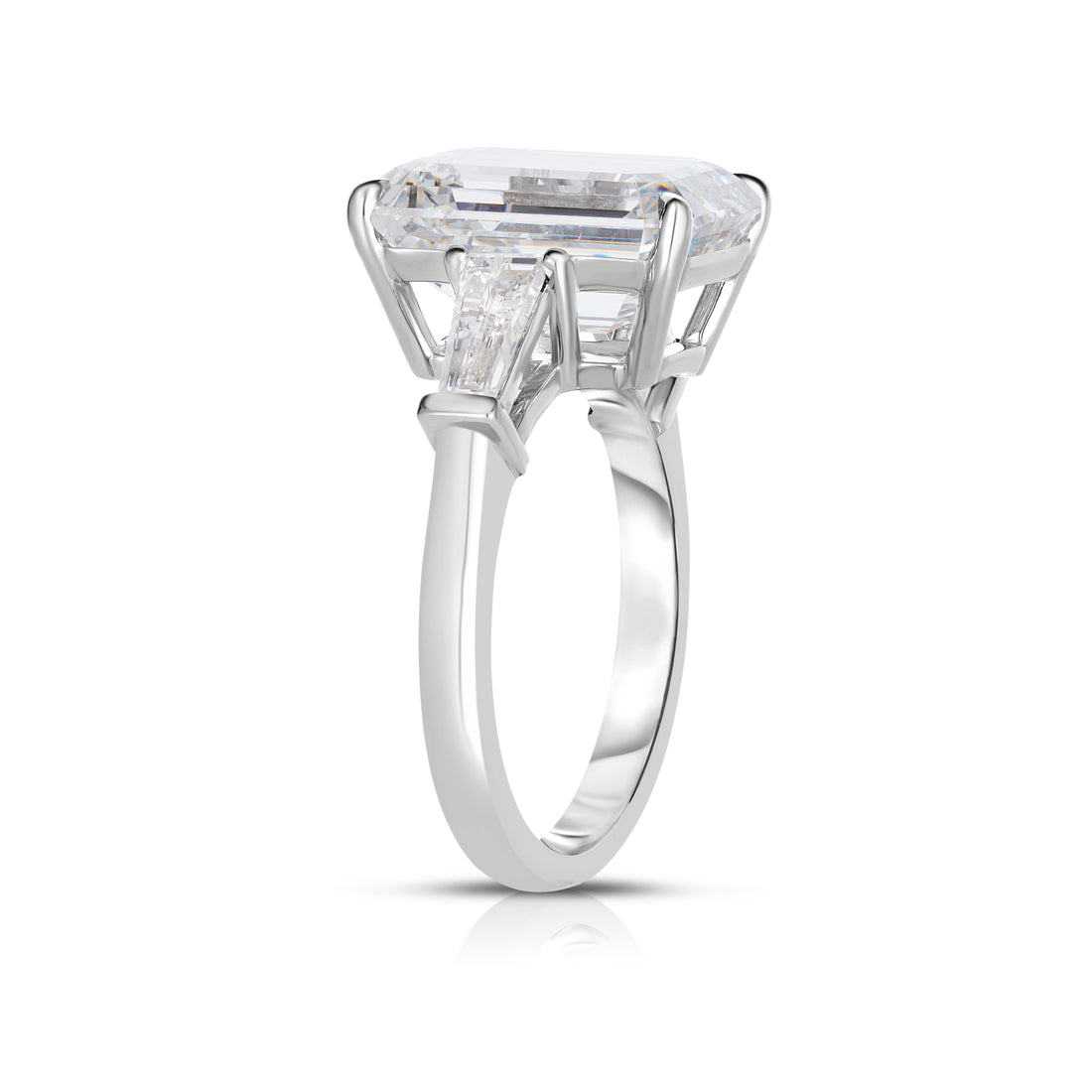 7.50 Carat Emerald Cut Diamond Engagement Ring