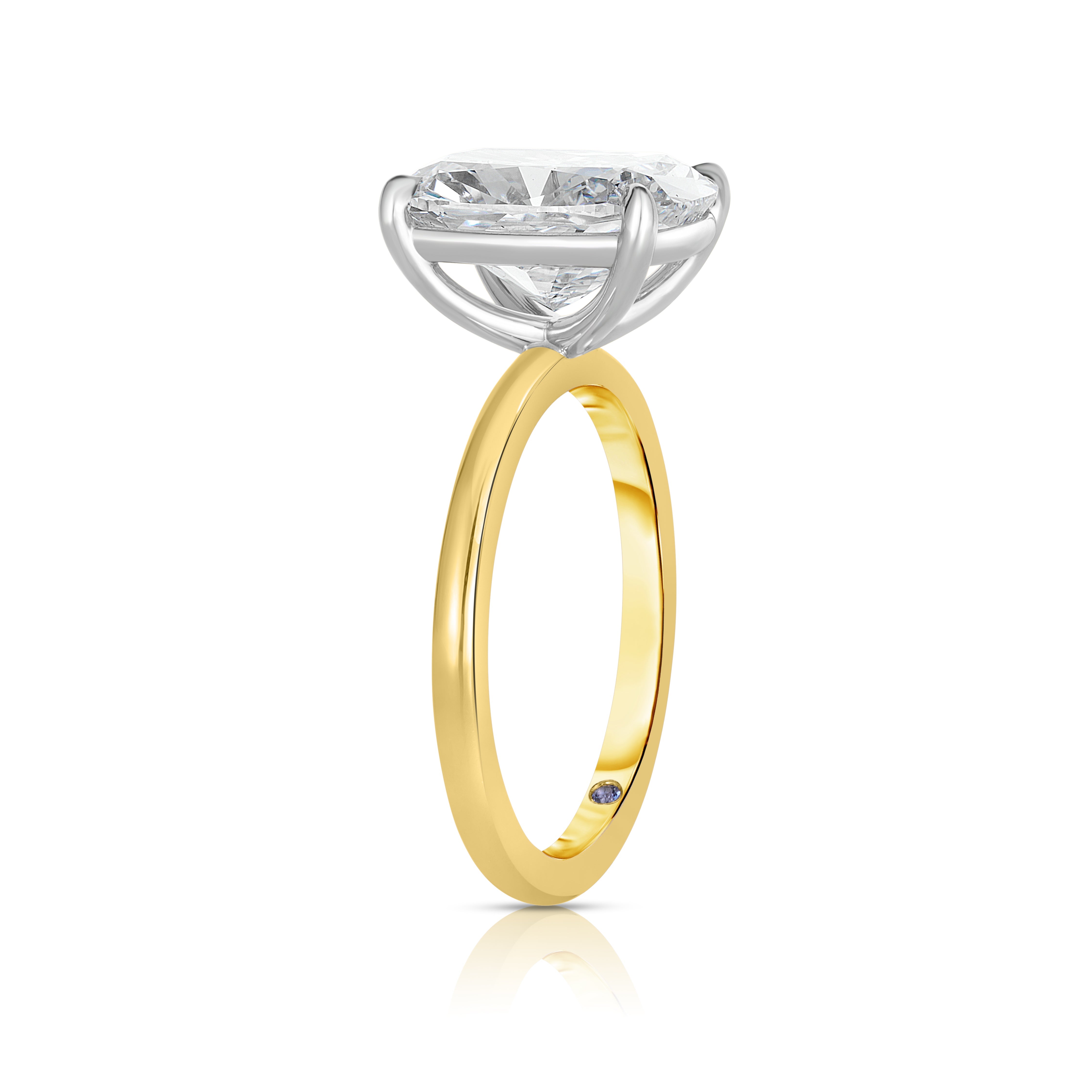 3.50 Carat Elongated Cushion Cut Diamond Engagement Ring