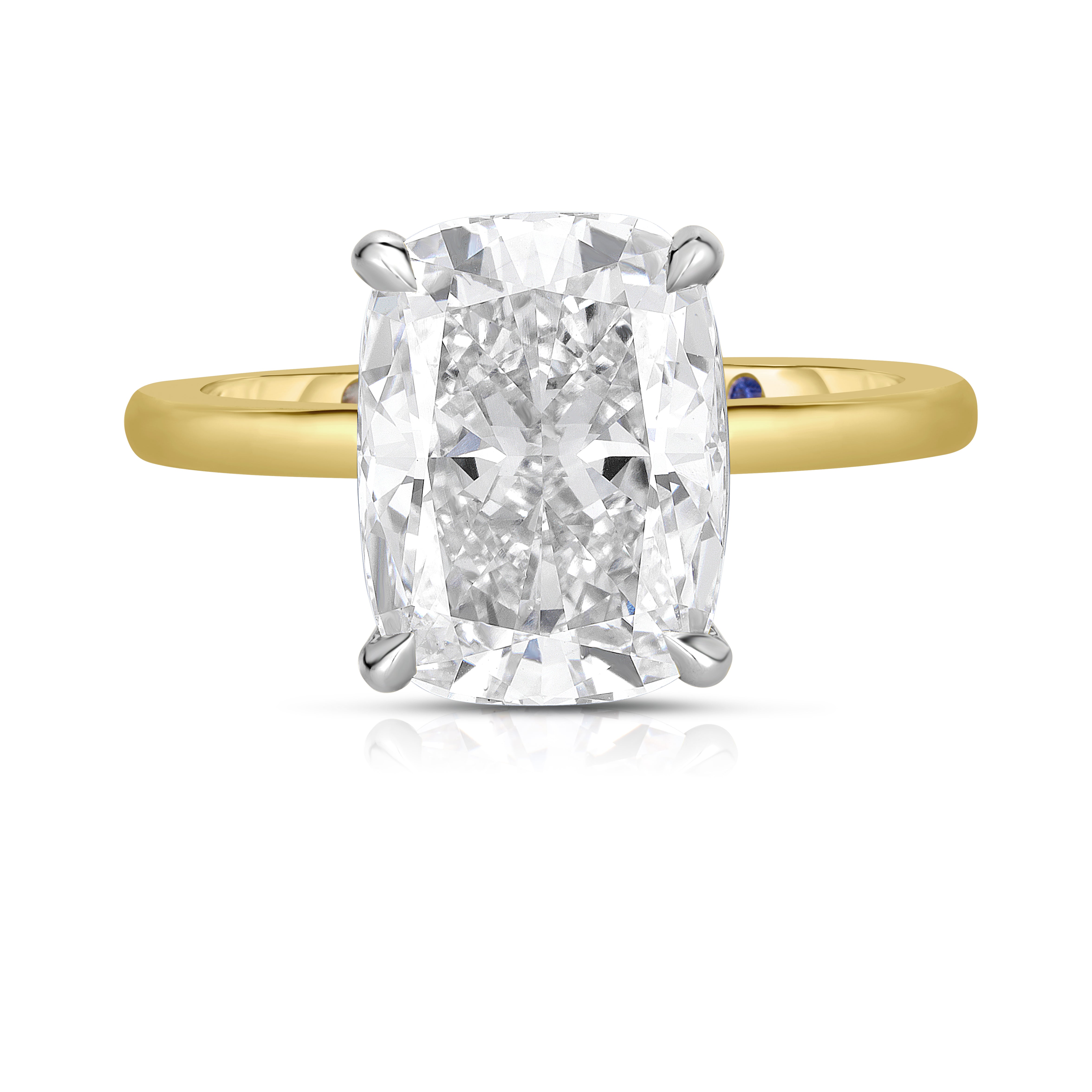 3.50 Carat Elongated Cushion Cut Diamond Engagement Ring