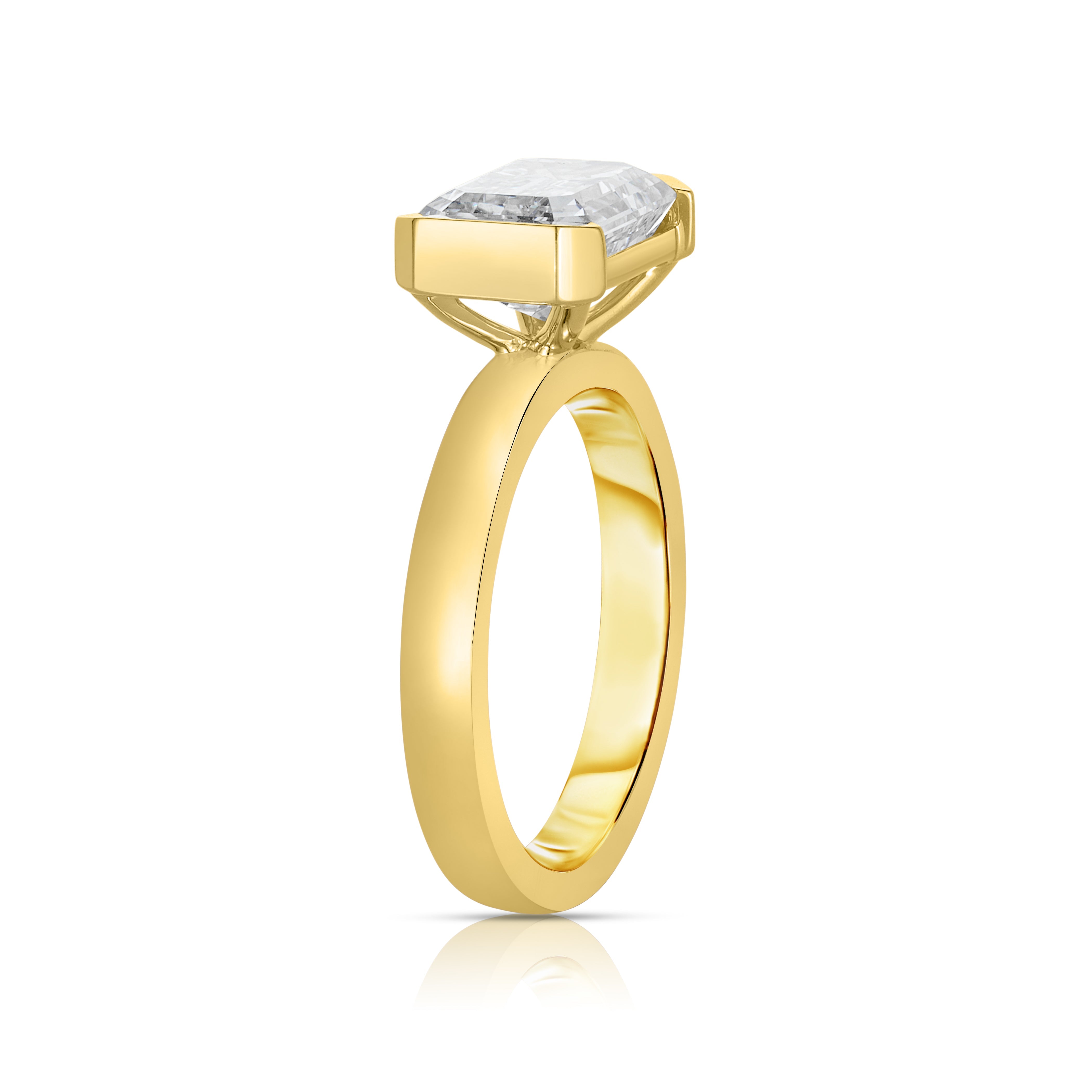 2.02 Carat Emerald Cut Diamond Engagement Ring