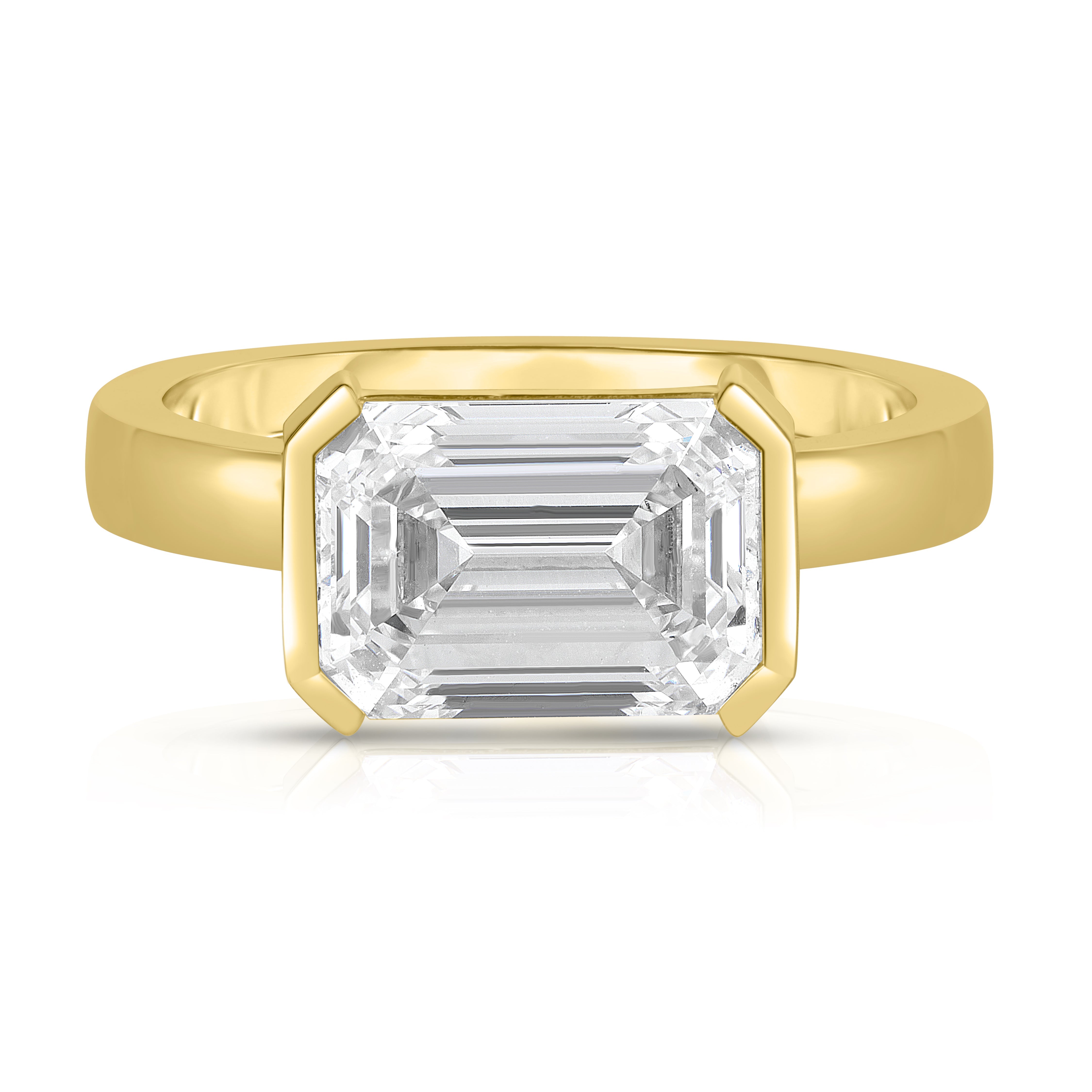 2.02 Carat Emerald Cut Diamond Engagement Ring