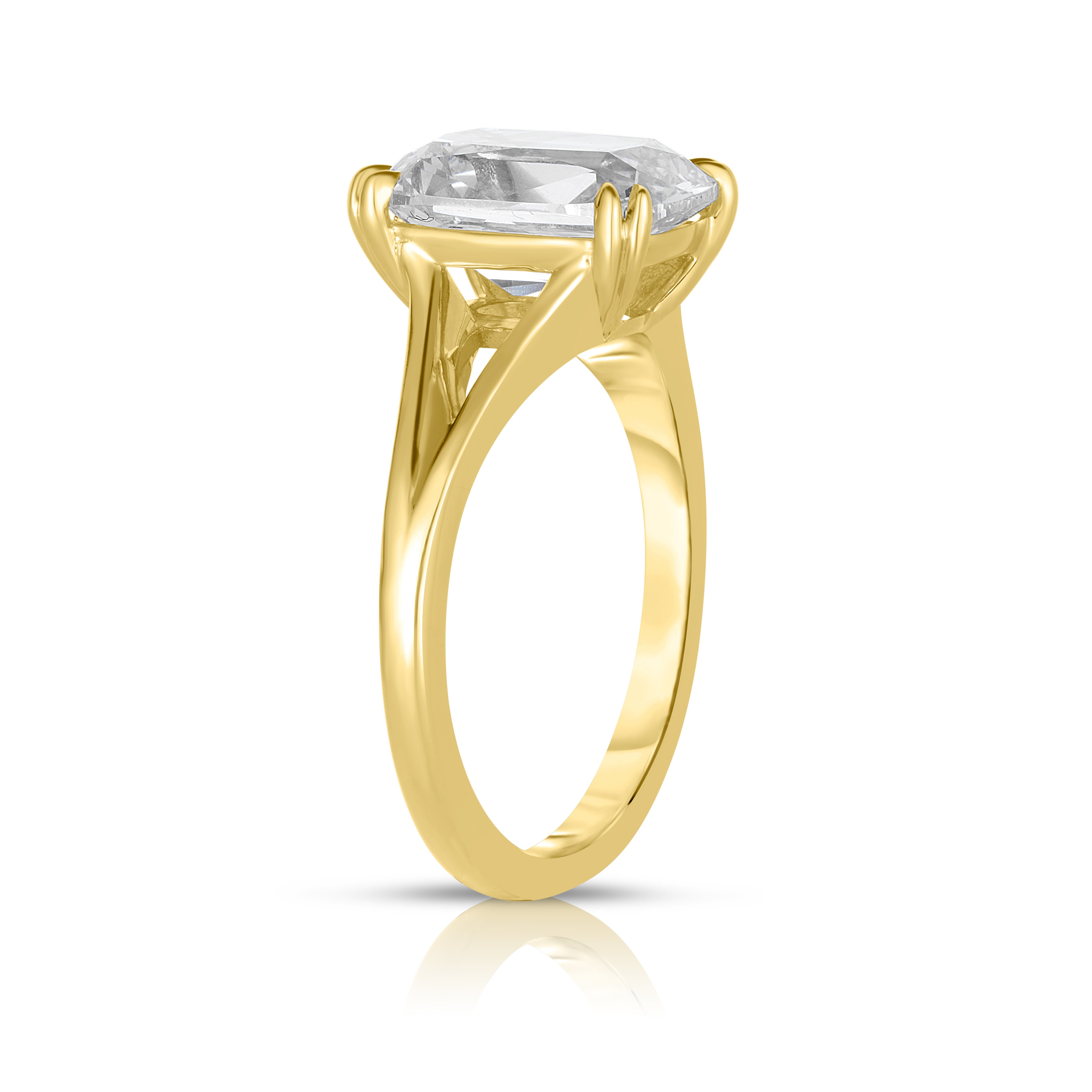 3.50 Carat Antique Cushion Cut Diamond Engagement Ring