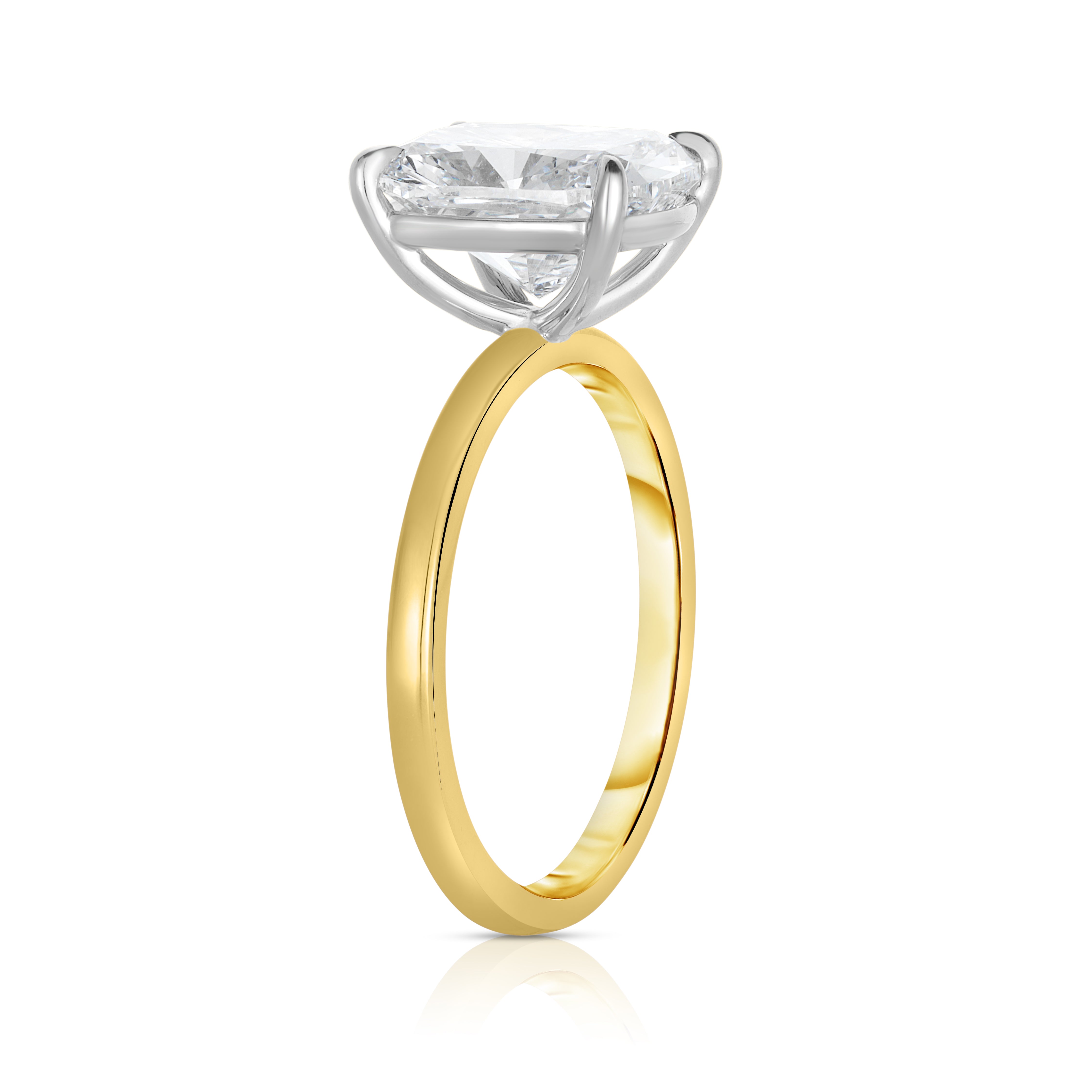 3.50 Carat Elongated Cushion Cut Diamond Engagement Ring