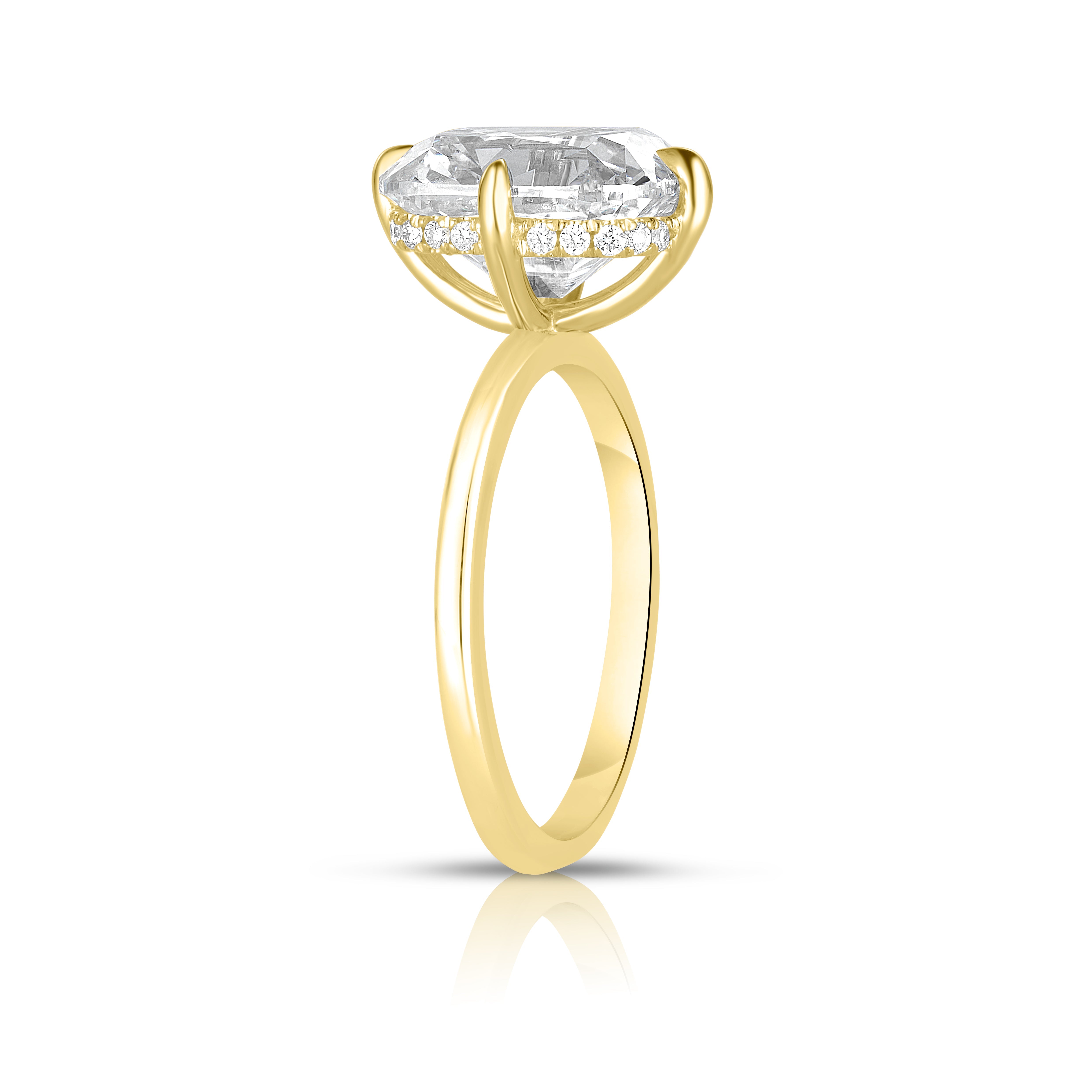 4.00 Carat Antique Cushion Cut Diamond Engagement Ring
