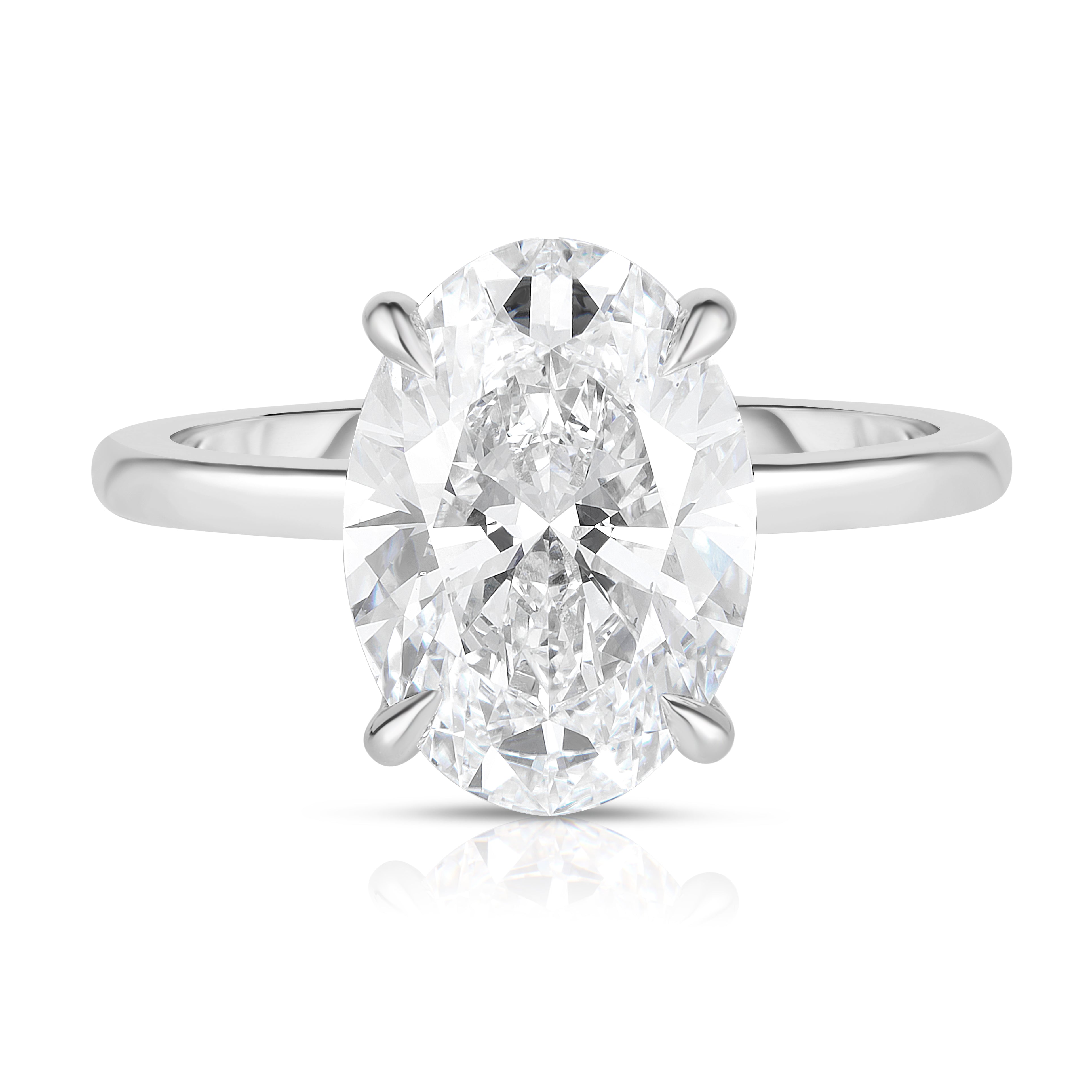 3.50 Carat Oval Cut Diamond Engagement Ring