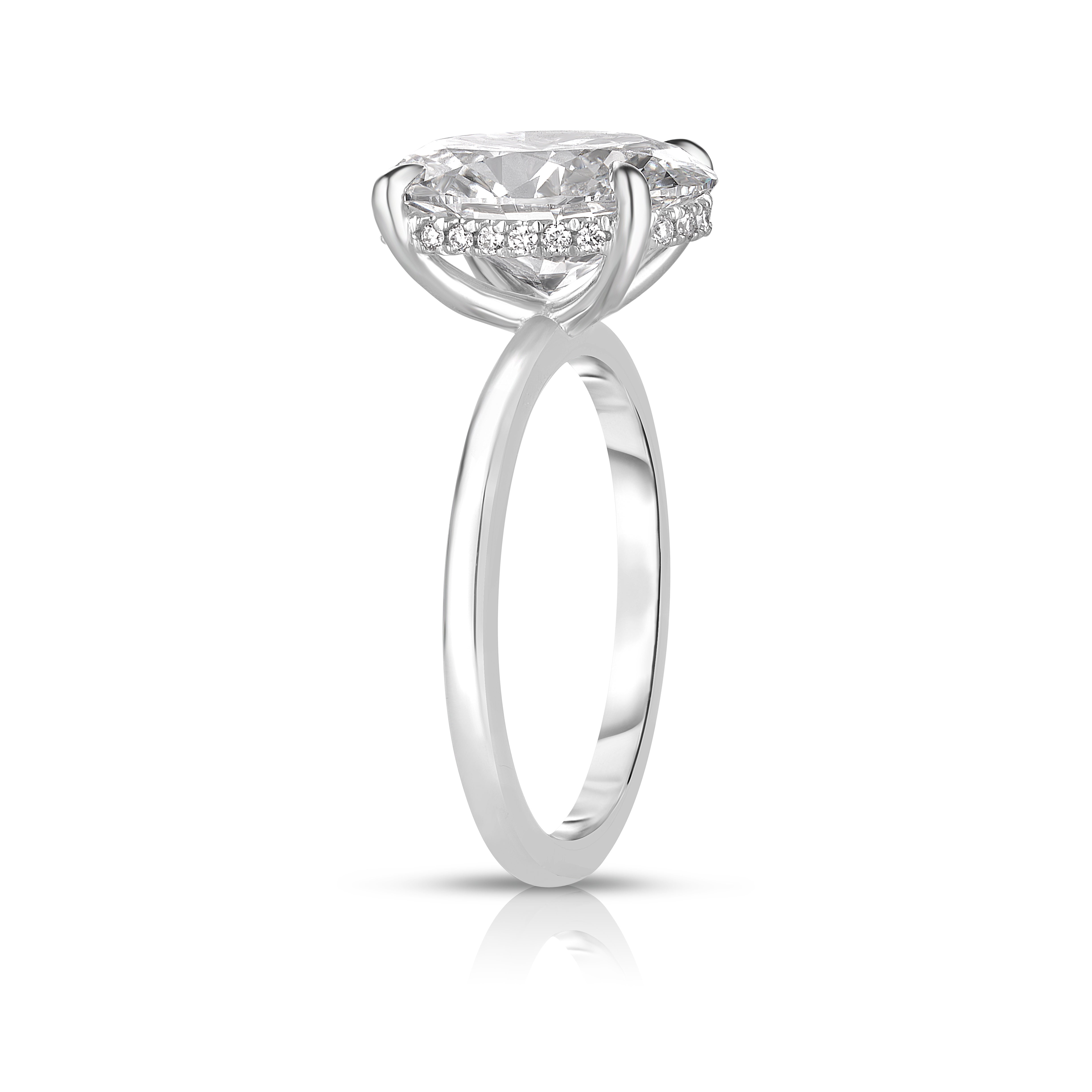 3.50 Carat Oval Cut Diamond Engagement Ring
