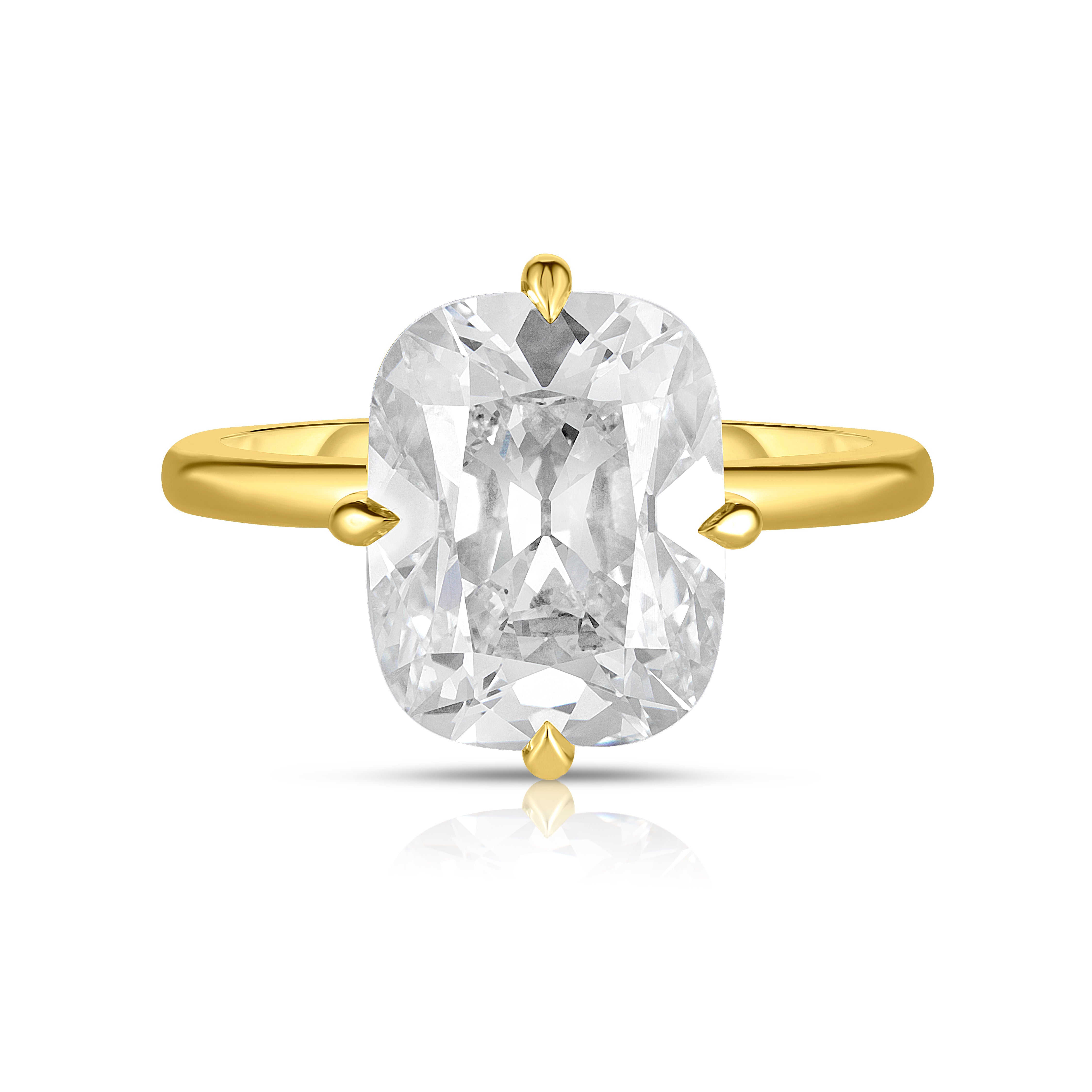 5.00 Carat Antique Cushion Cut Diamond Engagement Ring