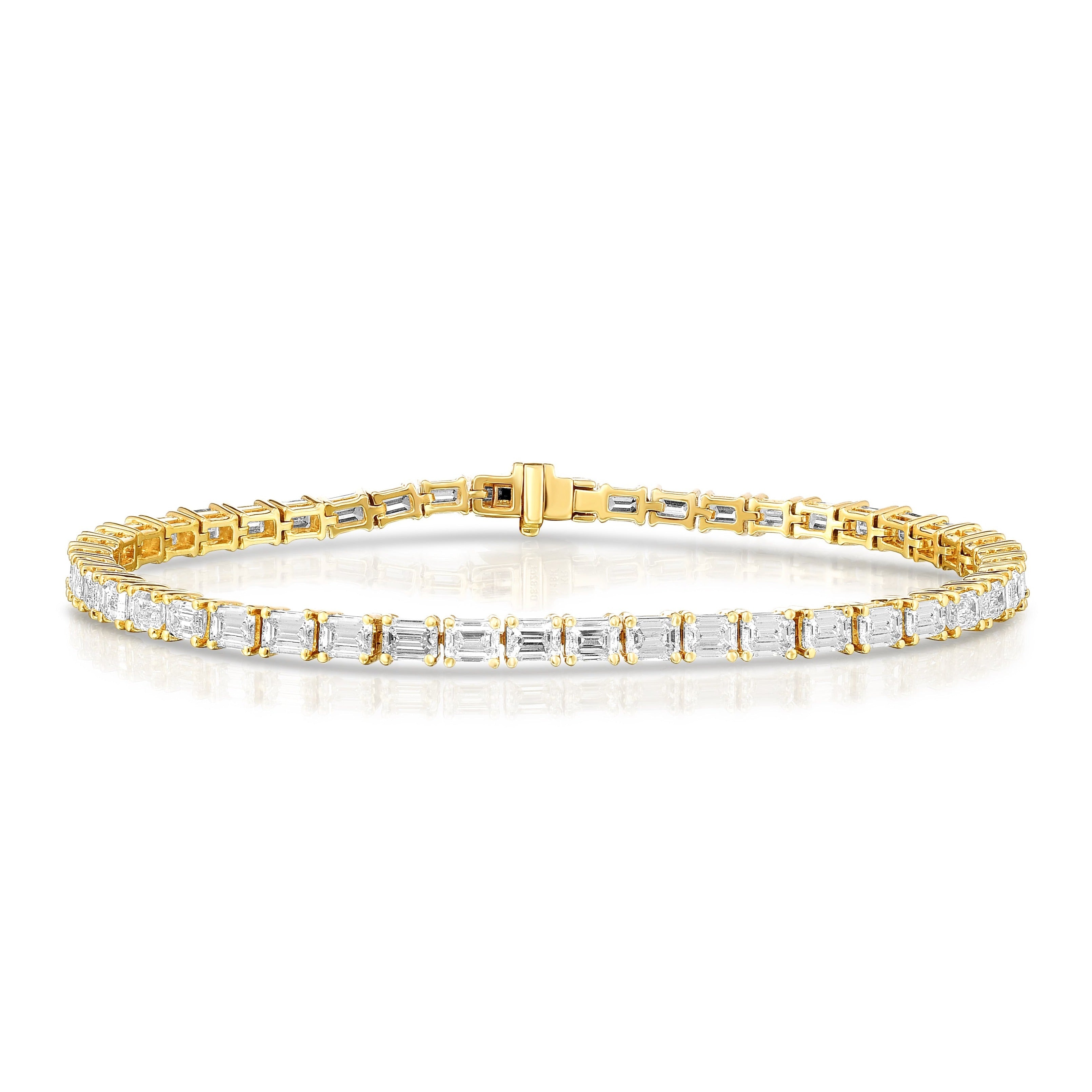 East-West Emerald Cut Tennis Bracelet