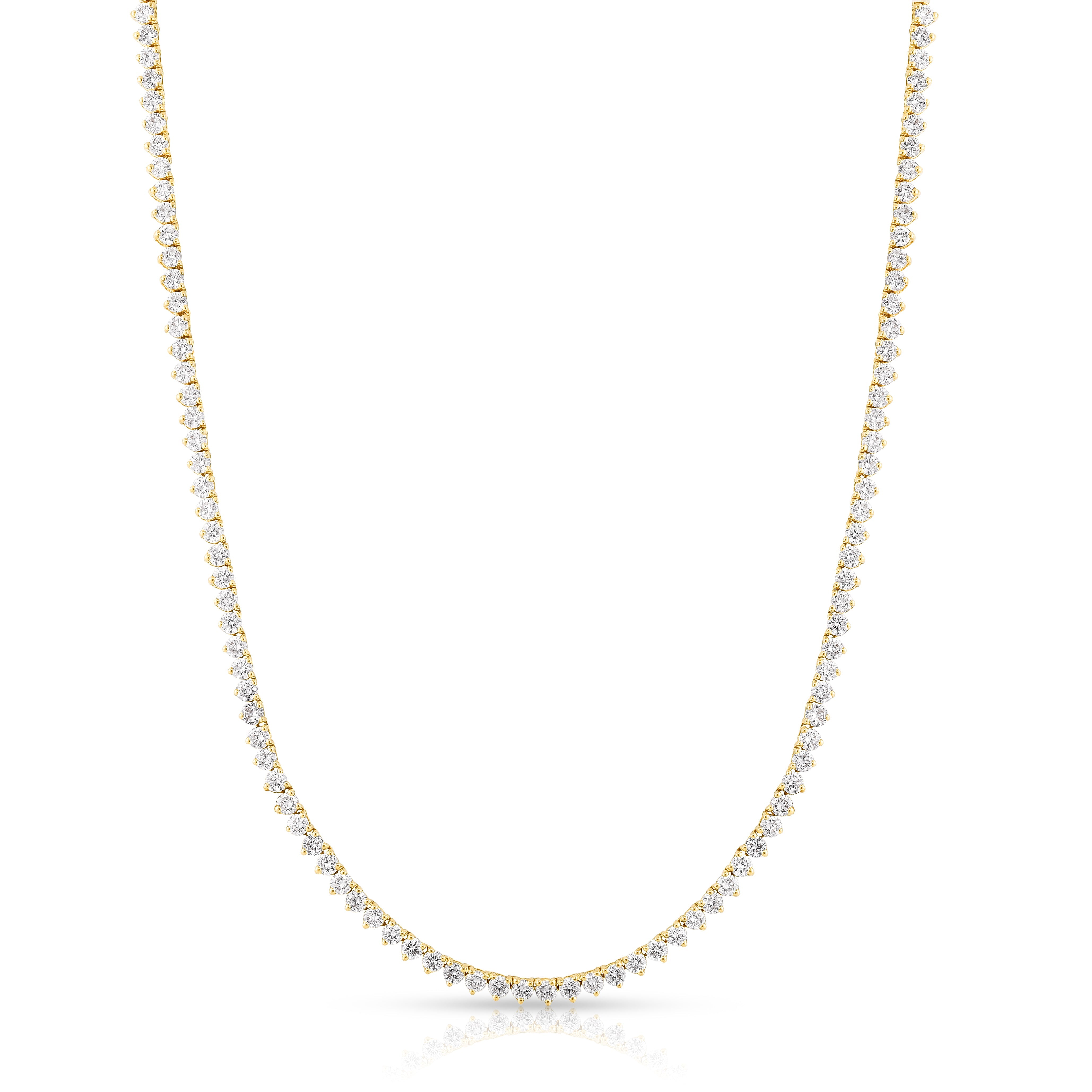 3-Prong Diamond Tennis Necklace