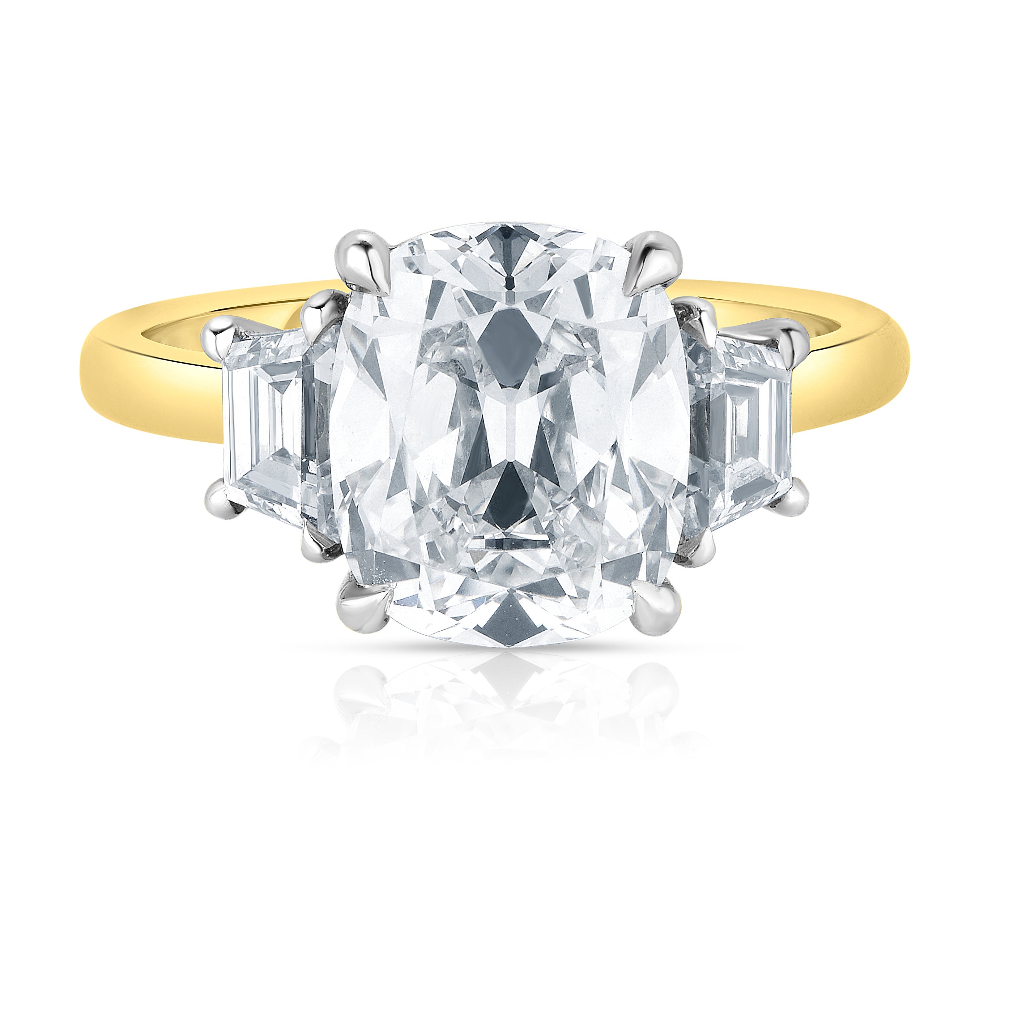 2.50 Carat Antique Cushion Cut Diamond Engagement Ring