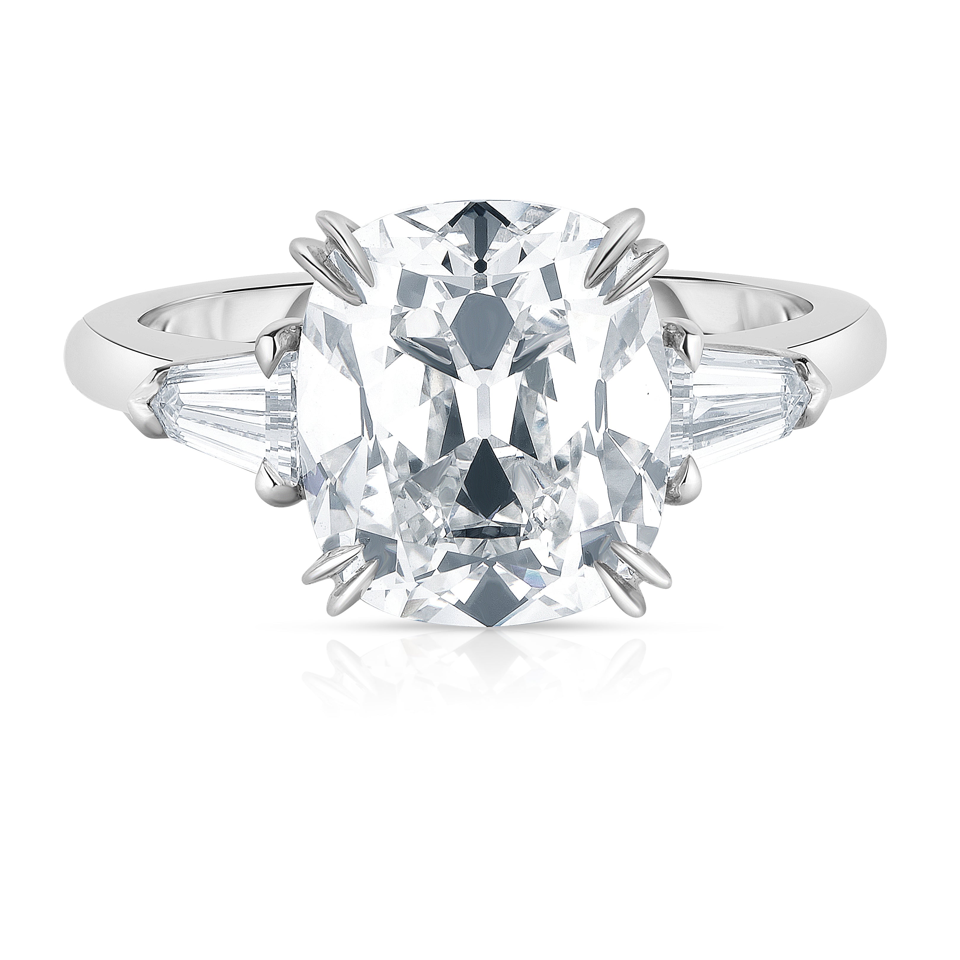 3.00 Carat Antique Cushion Cut Diamond Engagement Ring