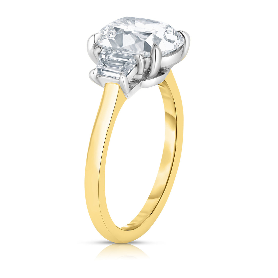 2.50 Carat Antique Cushion Cut Diamond Engagement Ring