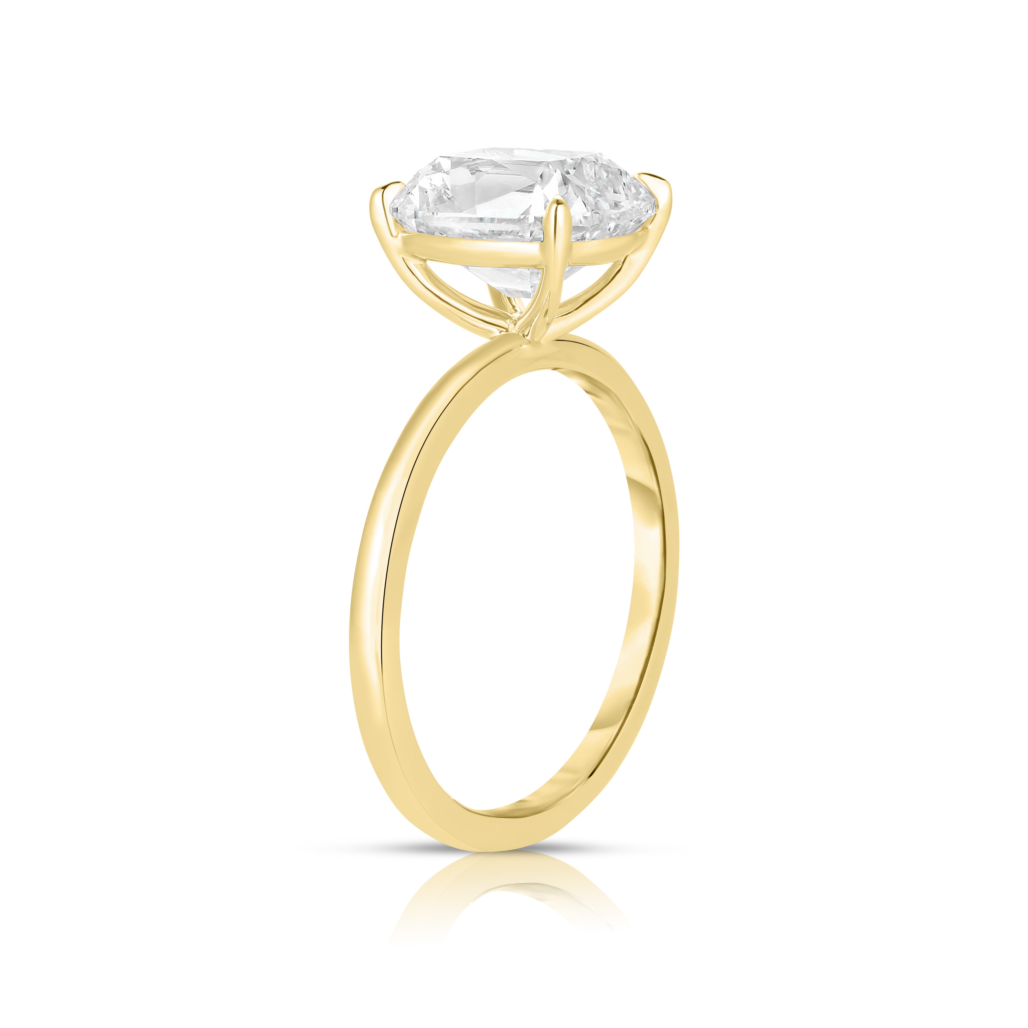 3.50 Carat Antique Cushion Cut Diamond Engagement Ring