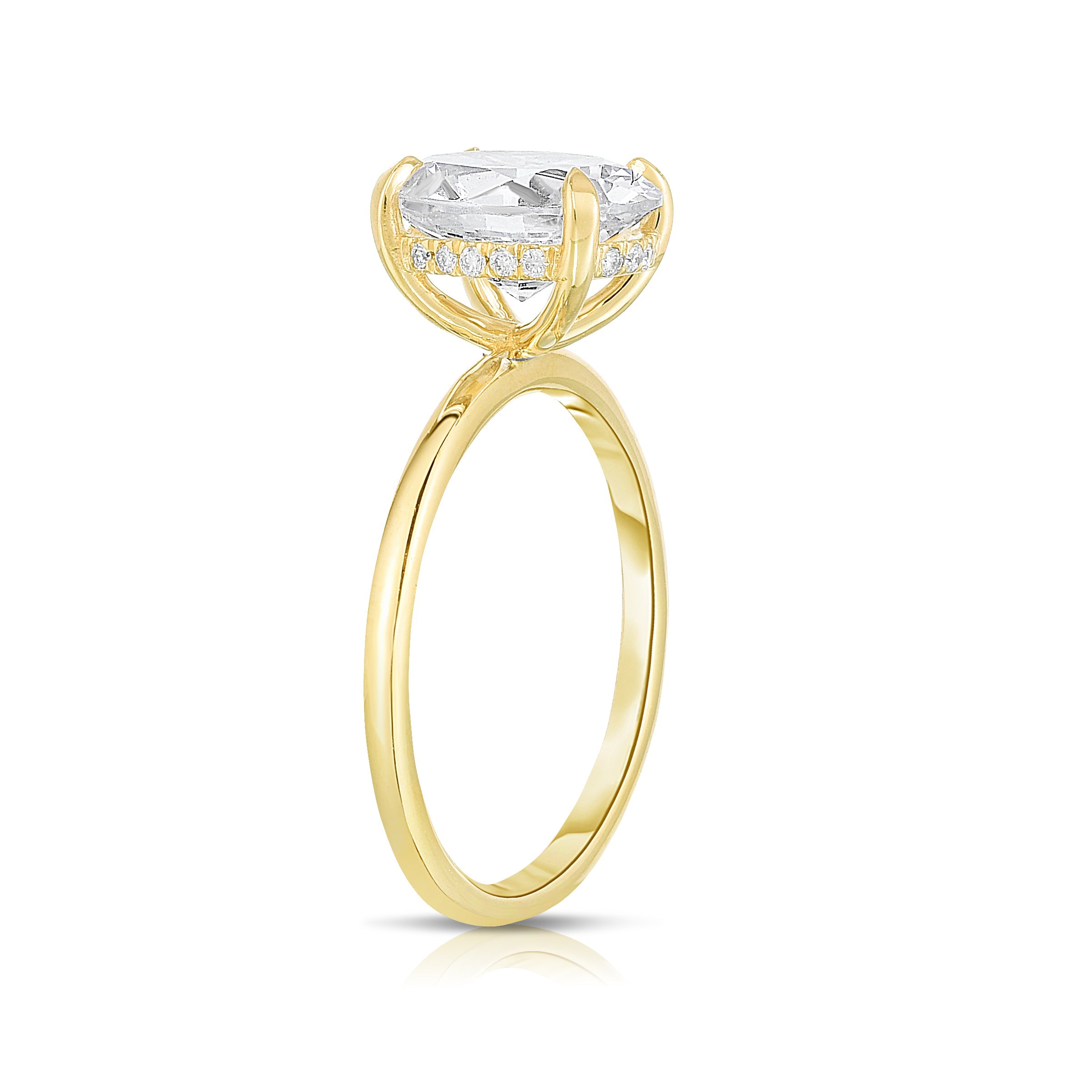 Hidden Halo Oval Diamond Solitaire Engagement Ring