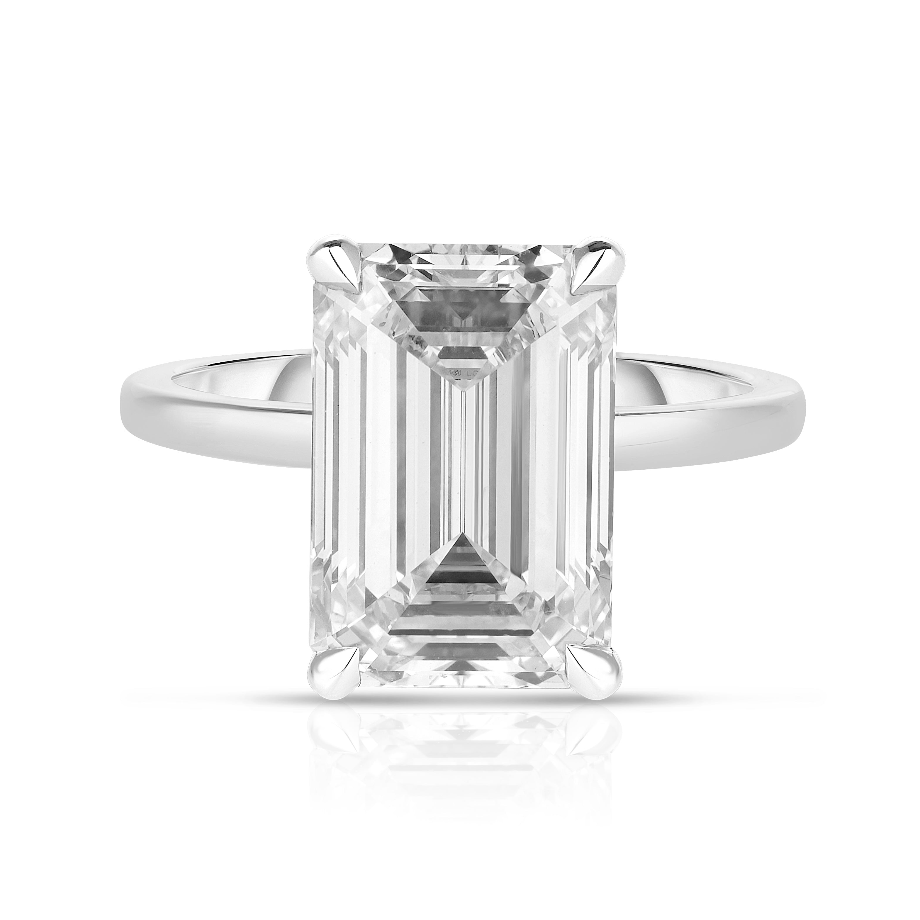4.00 Carat Emerald Cut Diamond Engagement Ring