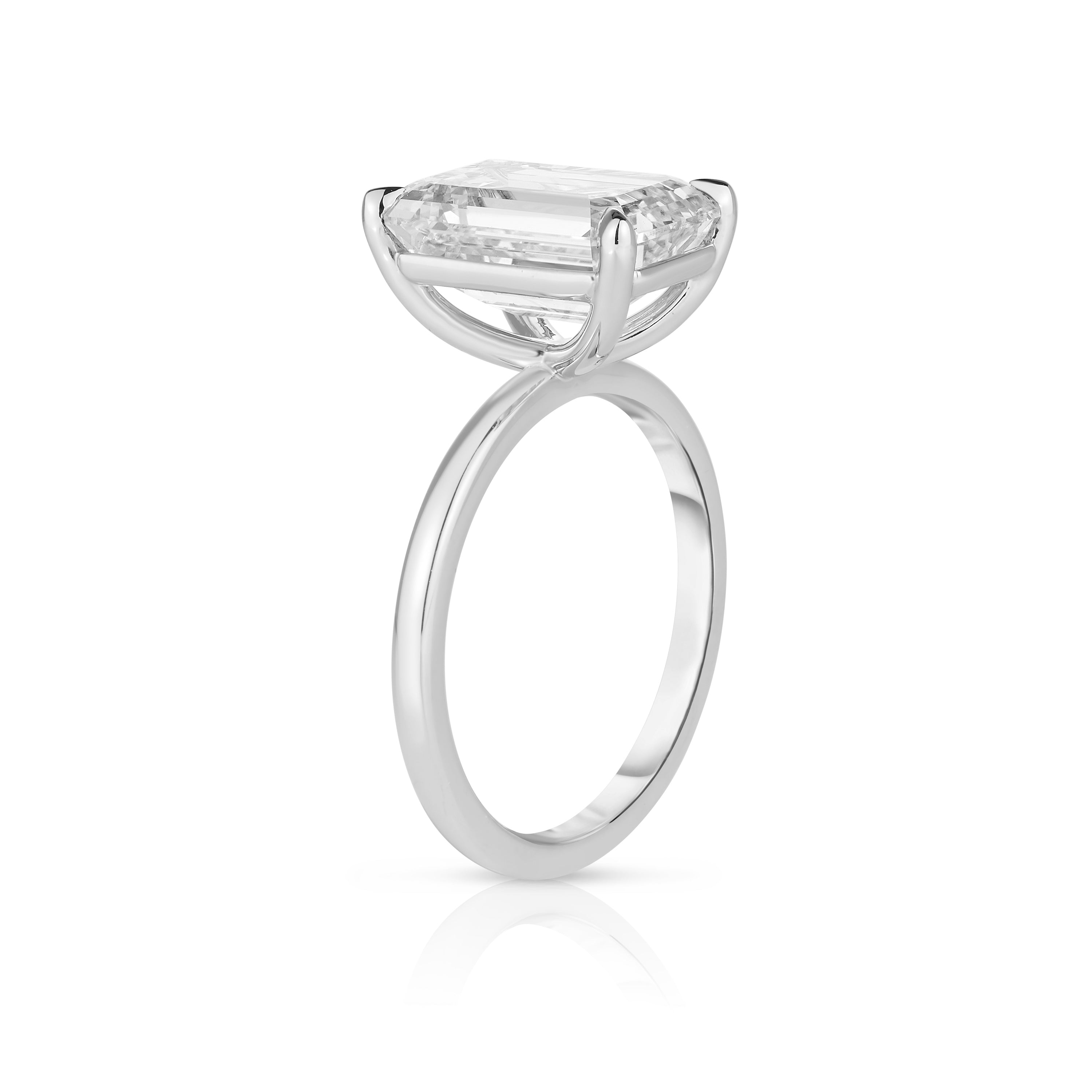 4.00 Carat Emerald Cut Diamond Engagement Ring