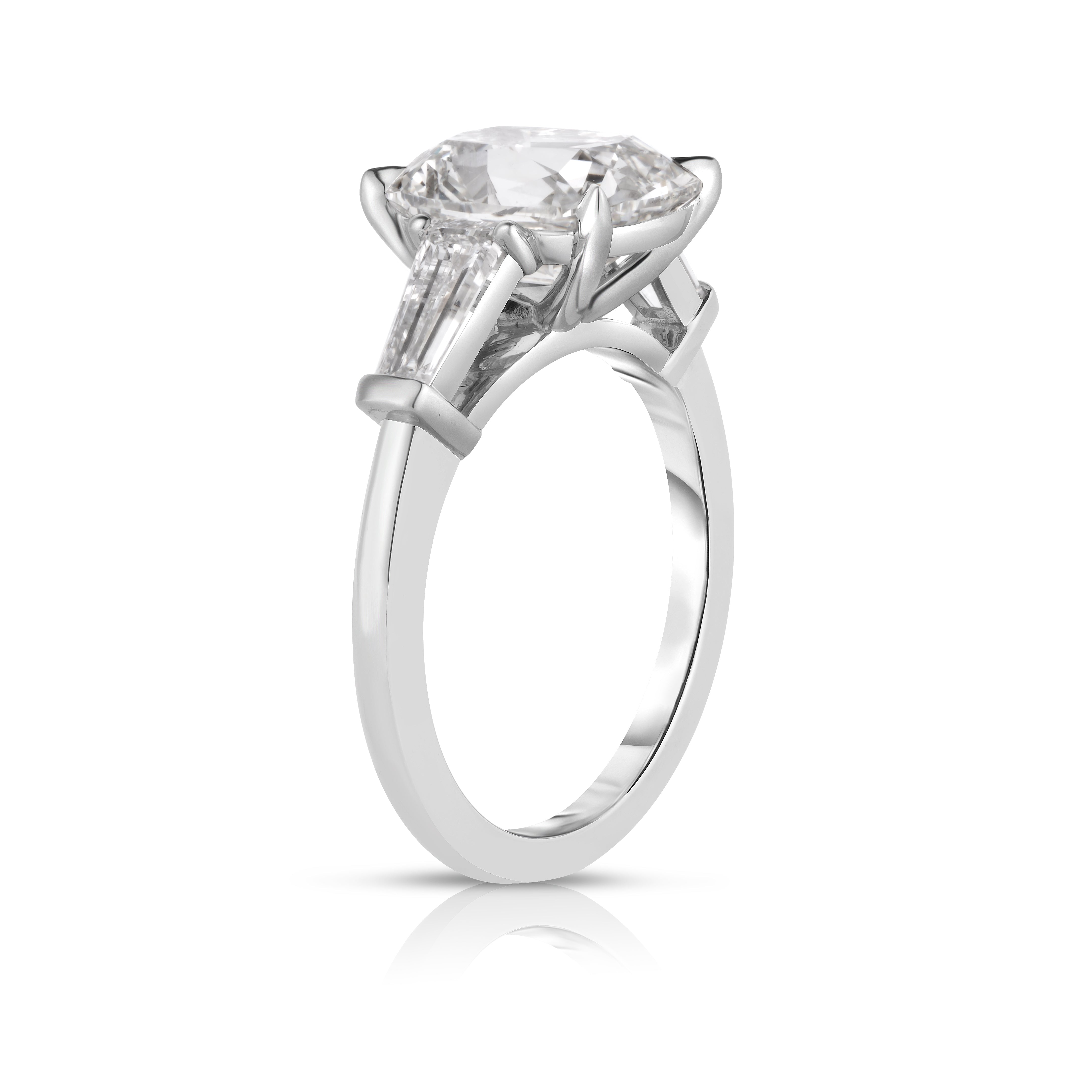 3.50 Carat Antique Cushion Cut Diamond Engagement Ring
