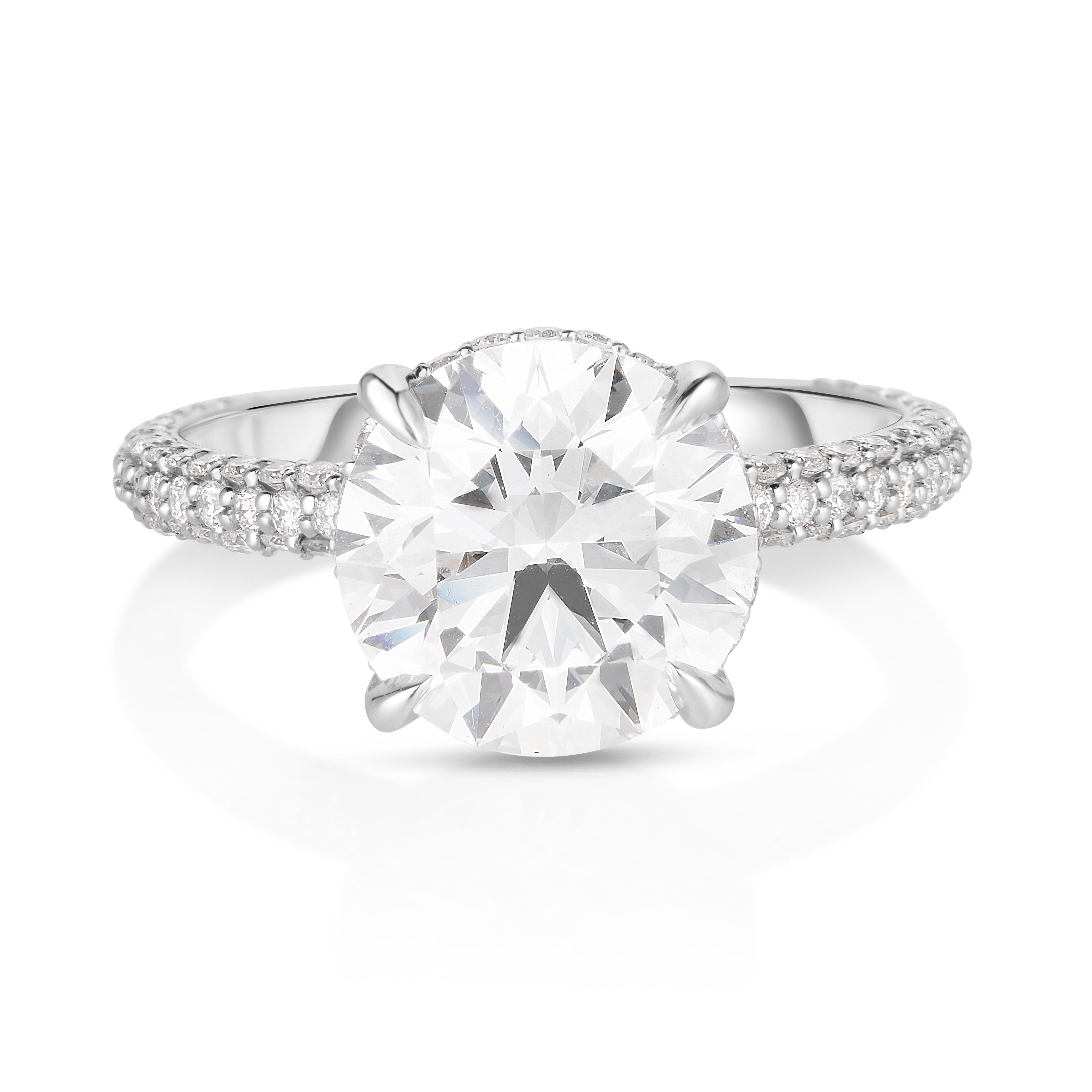 3.50 Carat Round Cut Diamond Engagement Ring