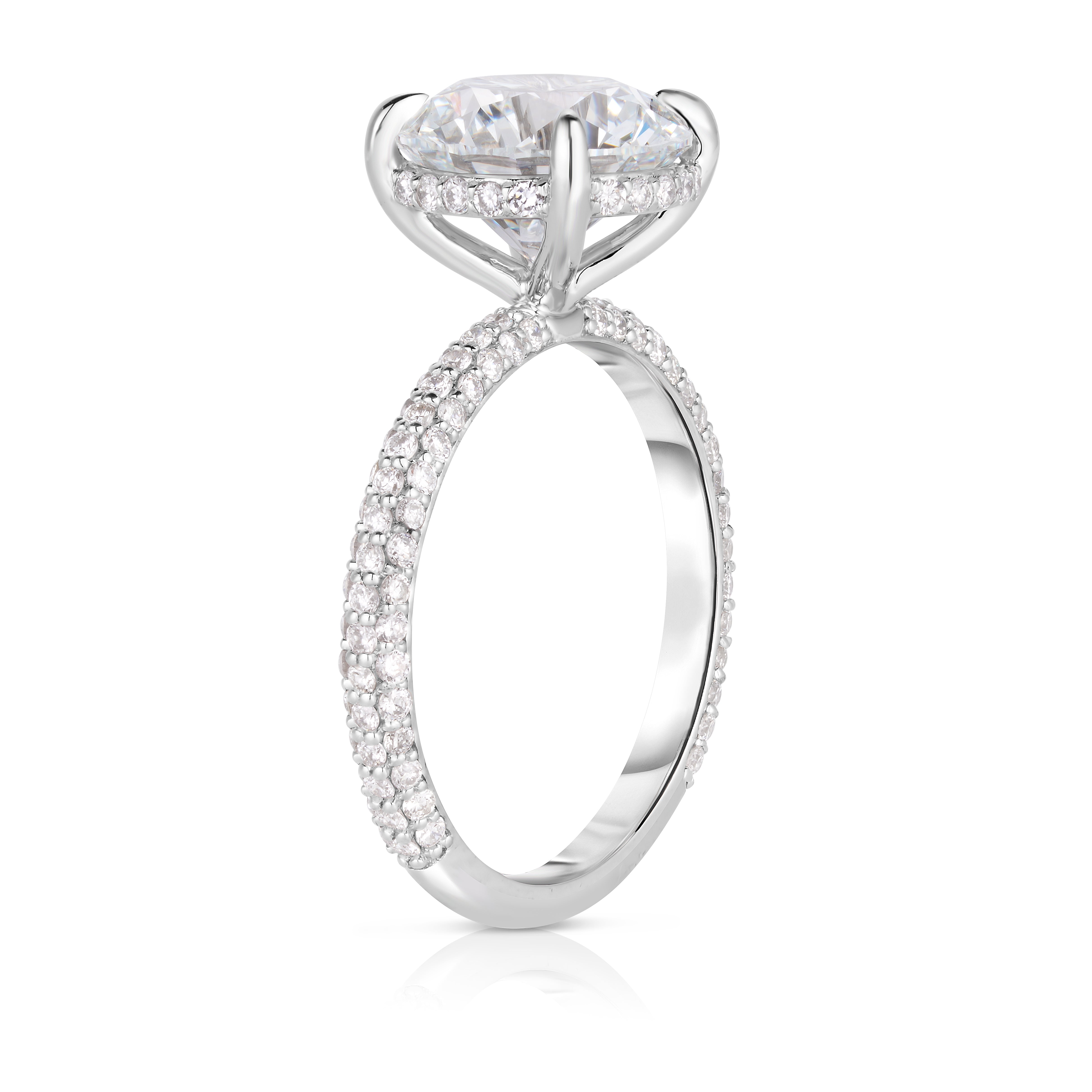 3.50 Carat Round Cut Diamond Engagement Ring