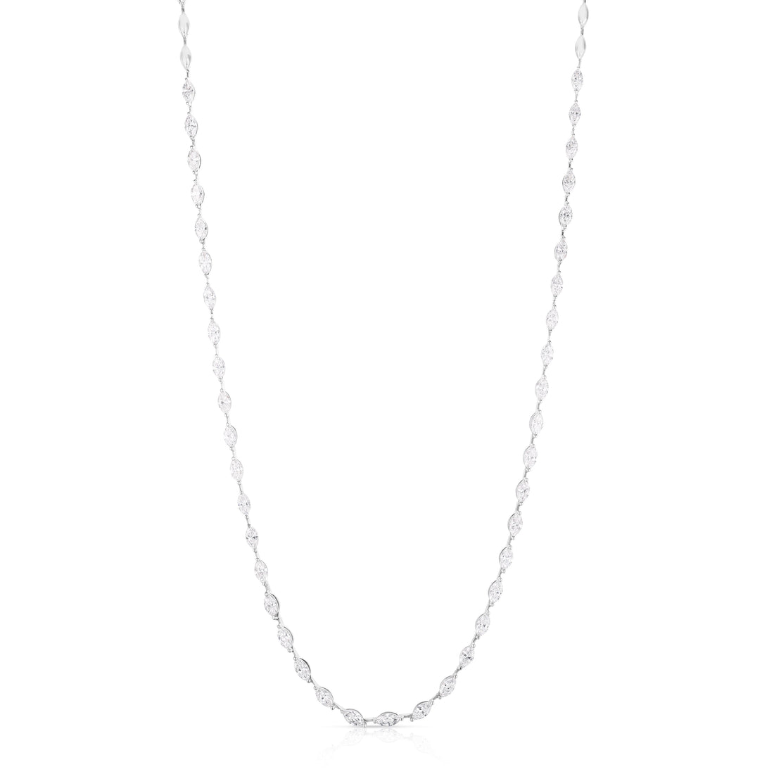 Marquise Cut Diamond Tennis Necklace
