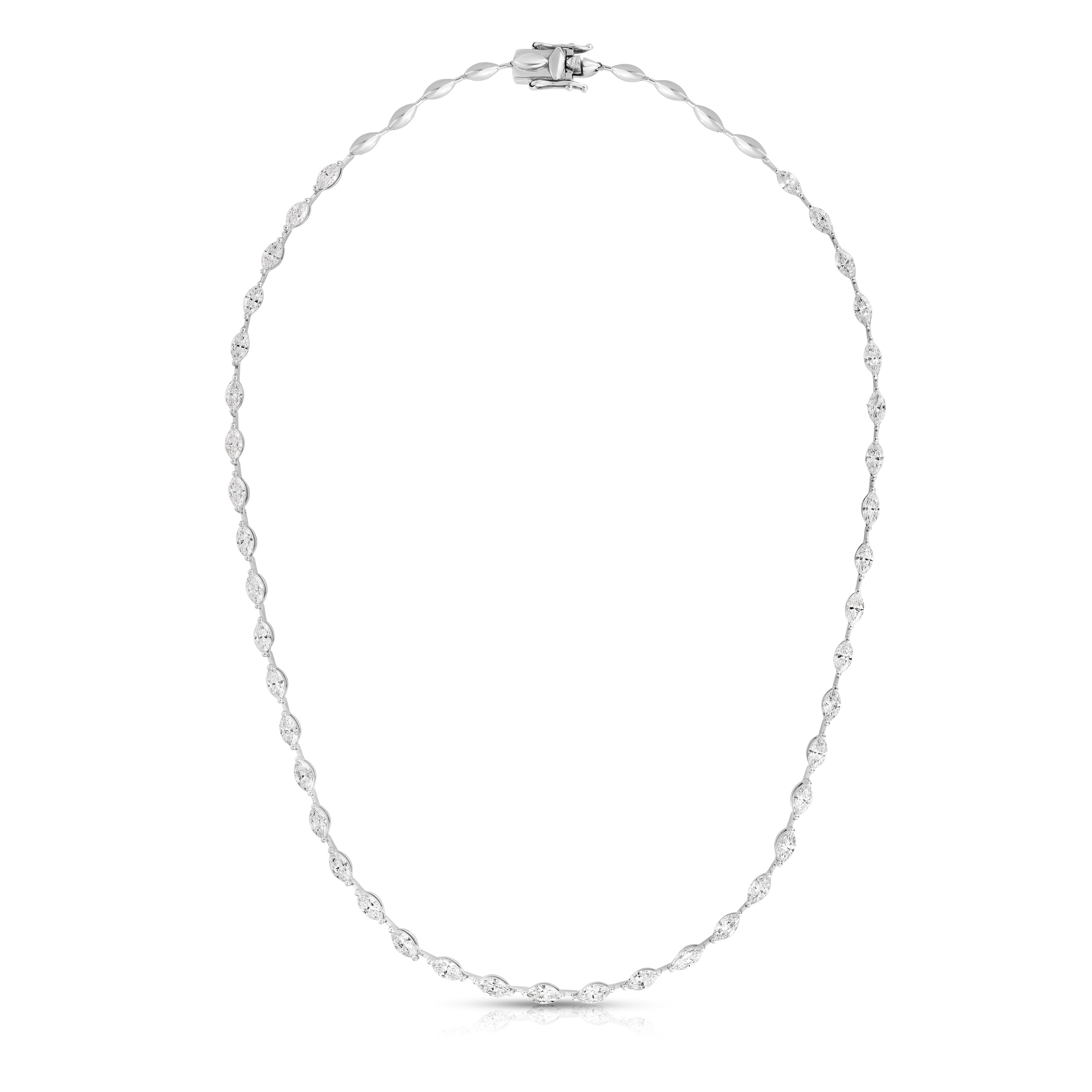 Marquise Cut Diamond Tennis Necklace