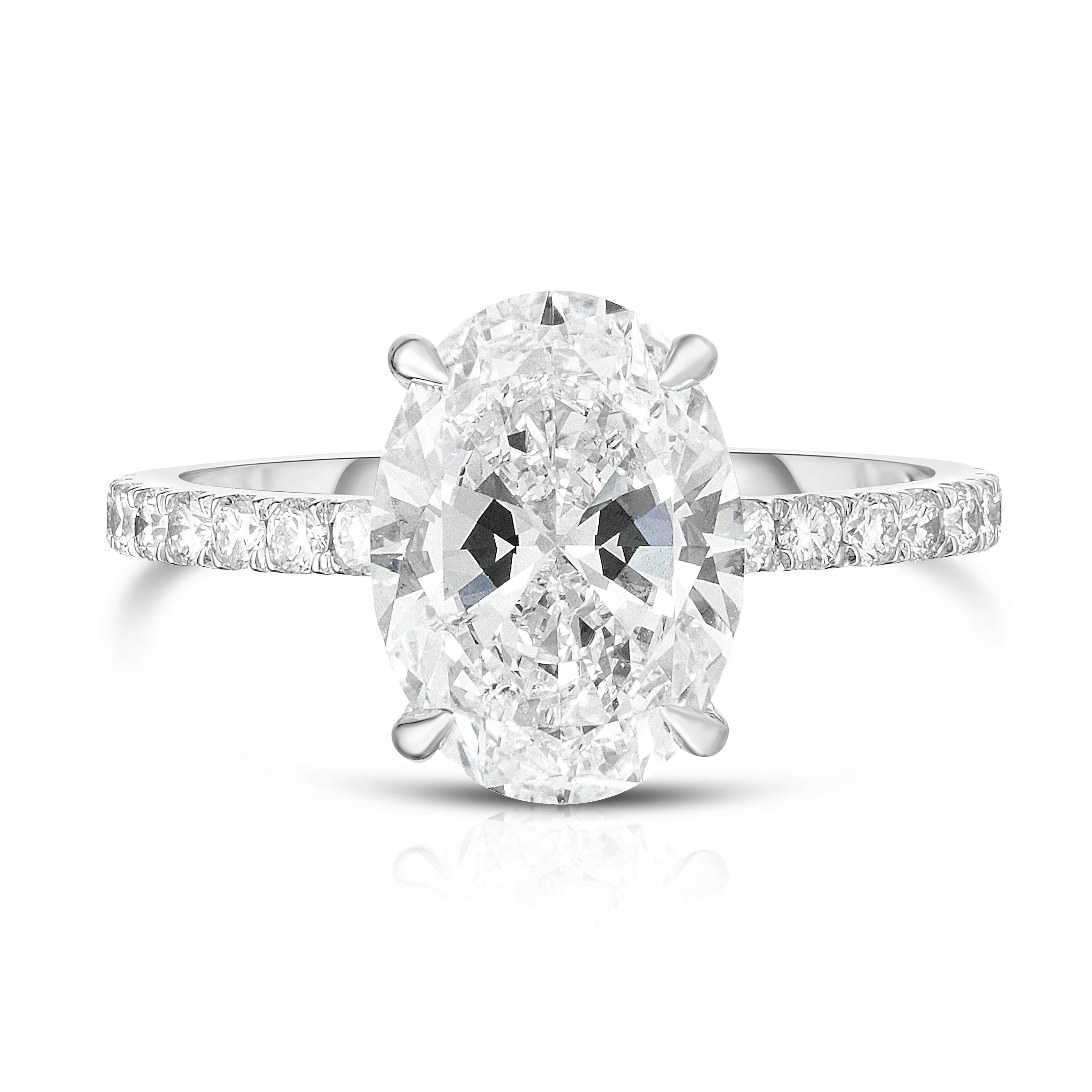 3.50 Carat Oval Cut Diamond Engagement Ring